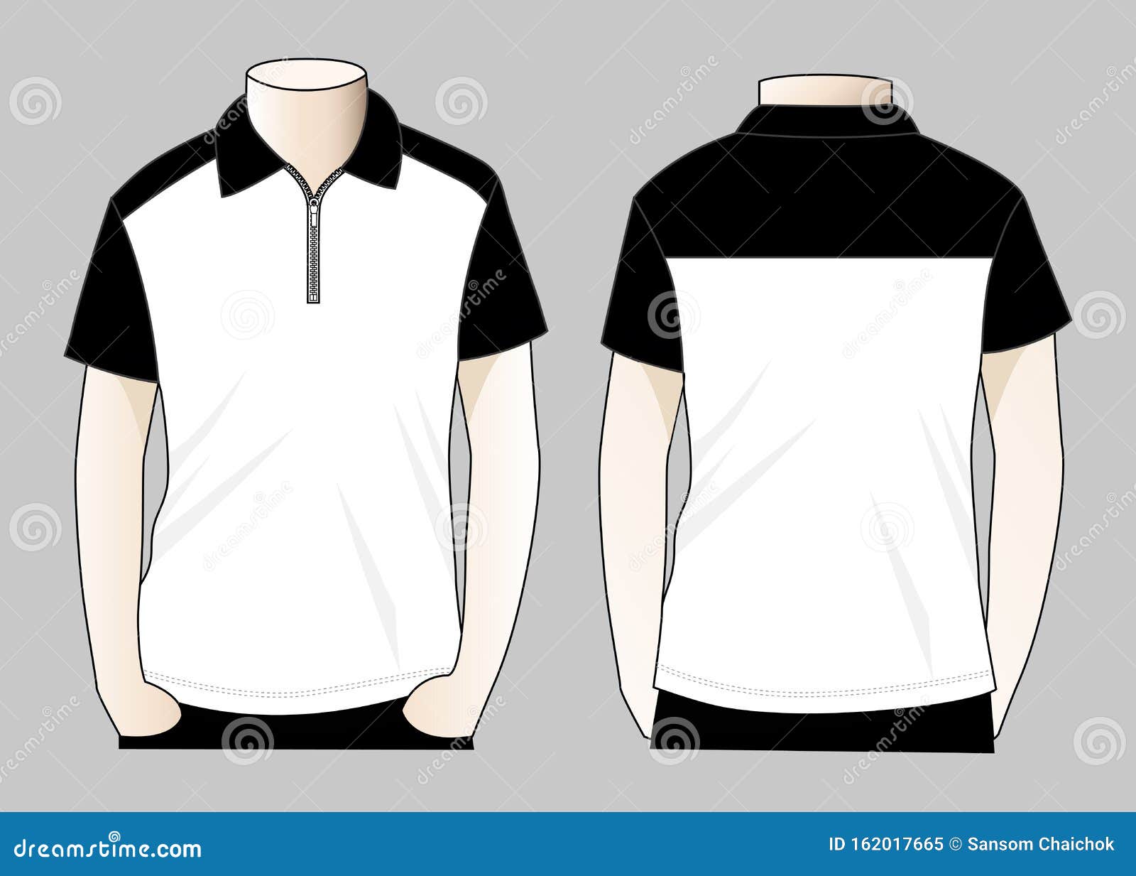 Polo Shirt Design Whith Zip Placket Vector Stock Illustration Illustration Of Left Form