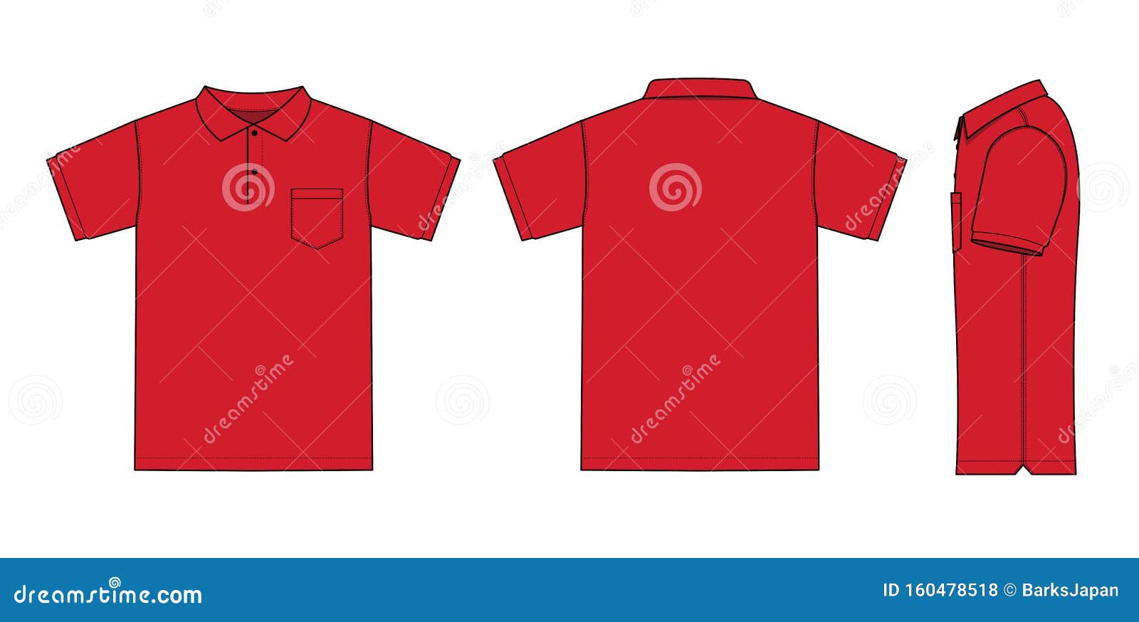 red polo shirt back and front