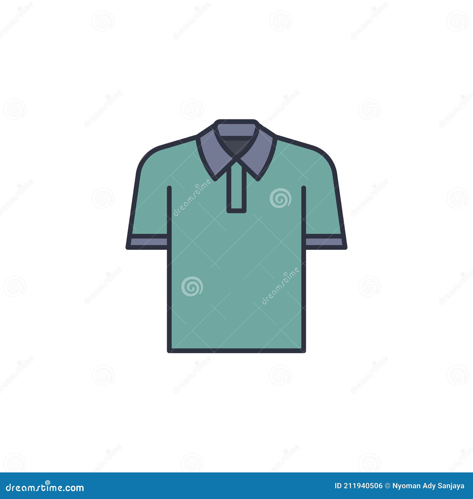 Polo Shirt Icon, Color, Line, Outline Vector Sign, Linear Style ...