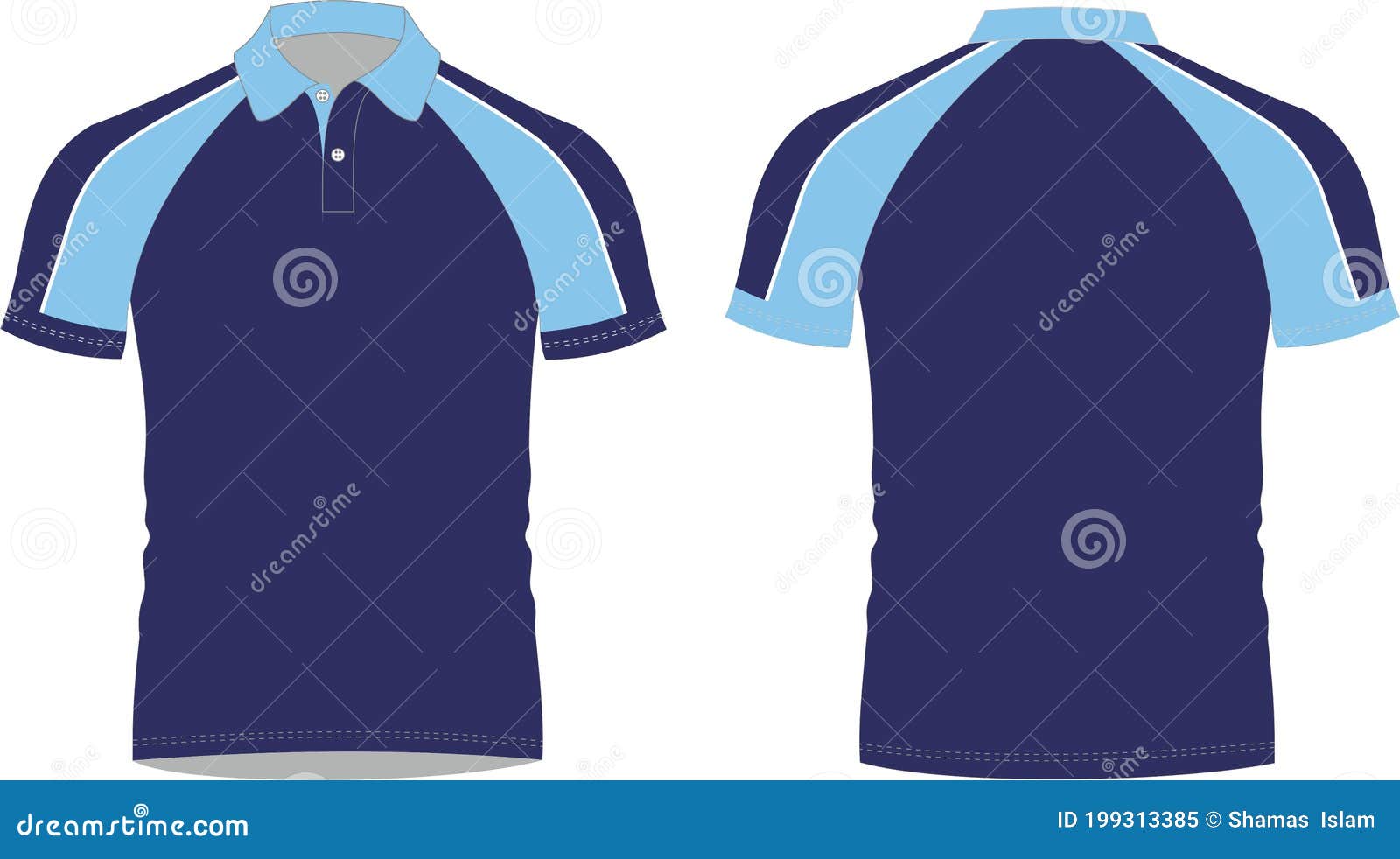 Polo Shirt Mock Ups Illustrations Template Custom Design Stock Vector ...