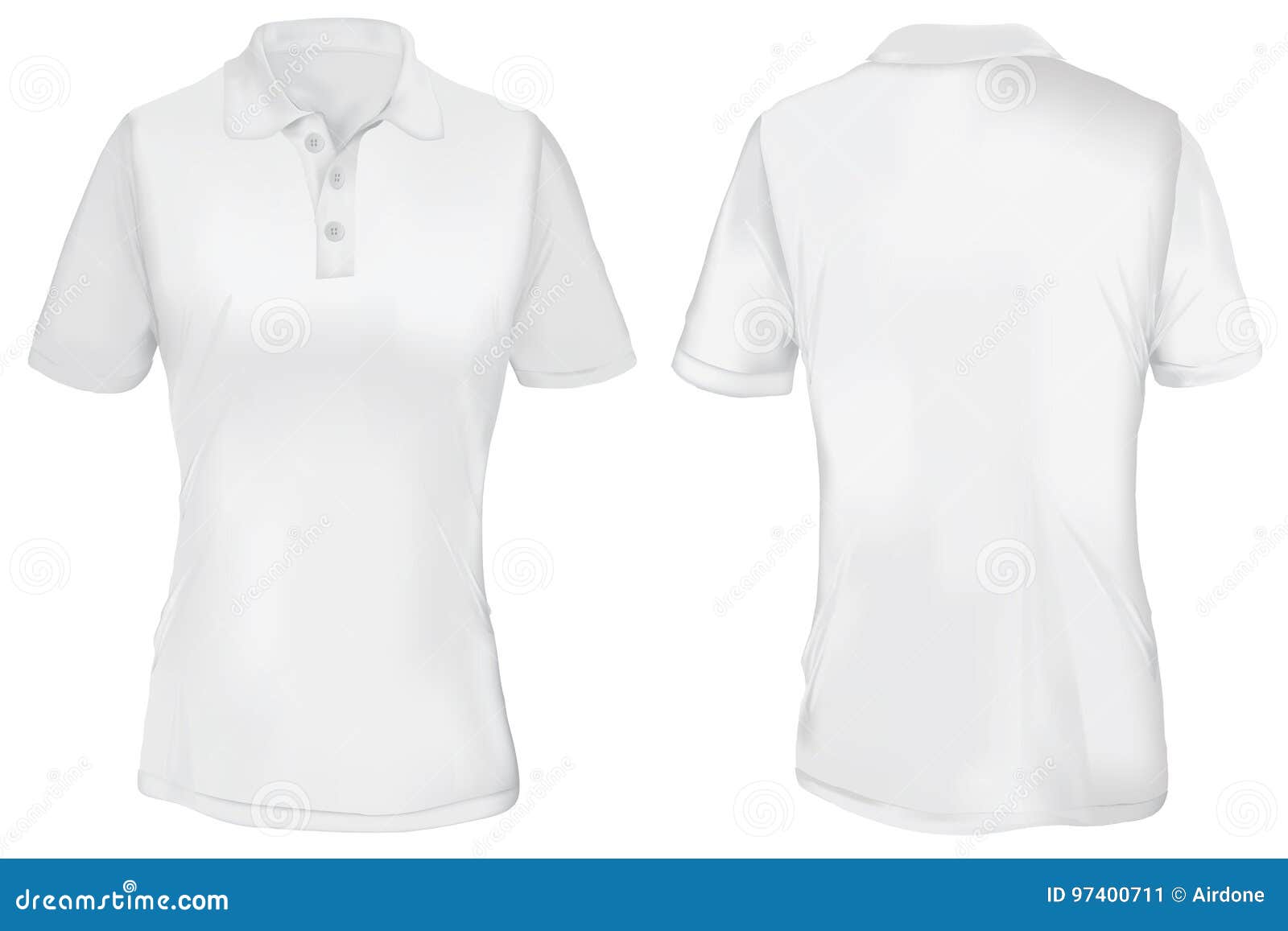 Download Polo Shirt Template Bianco Per La Donna Illustrazione Vettoriale - Illustrazione di classico ...