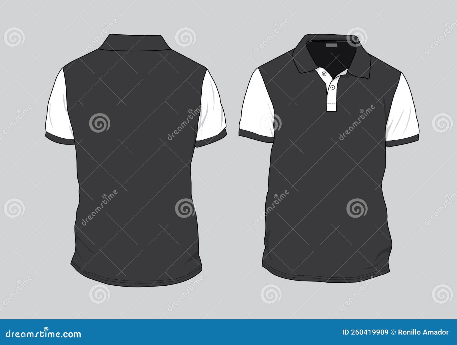 Polo Shirt Template Design Mockup Stock Vector - Illustration of casual ...