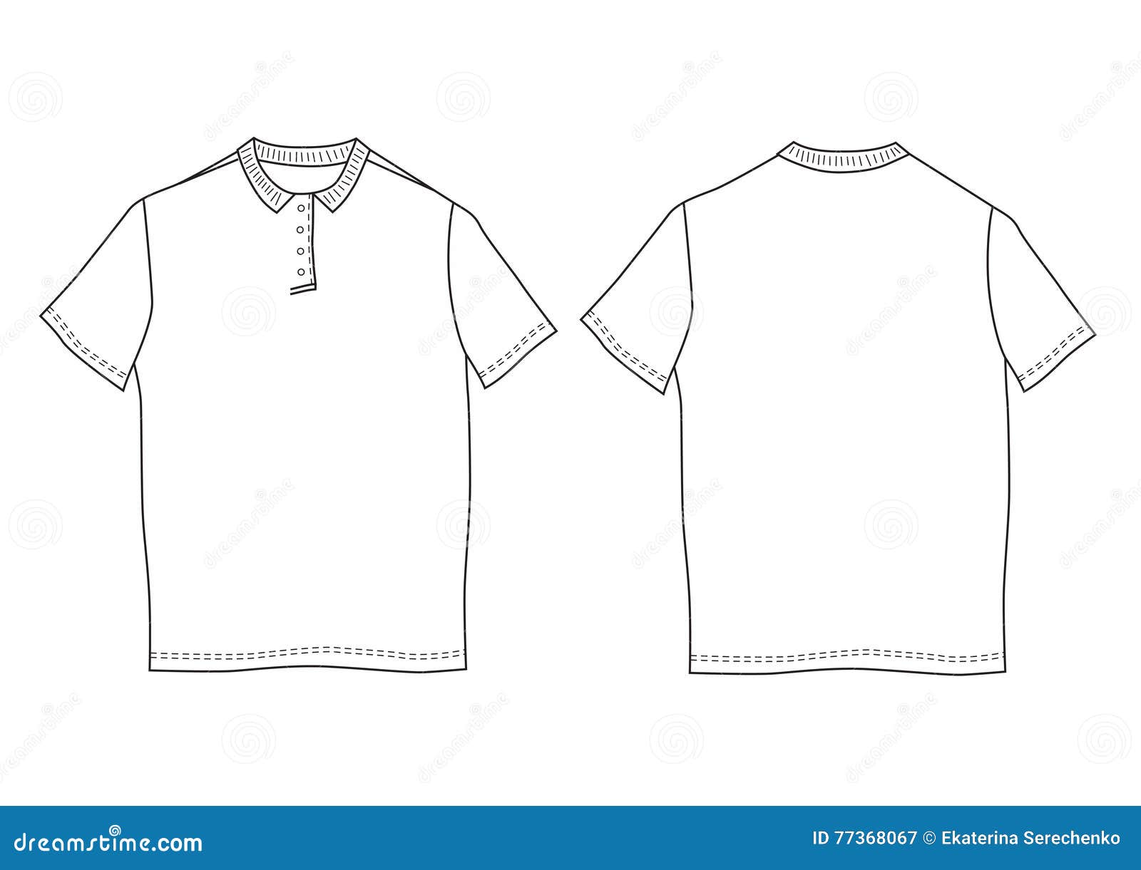 Polo Shirt Template. Front and Back Views Stock Illustration ...