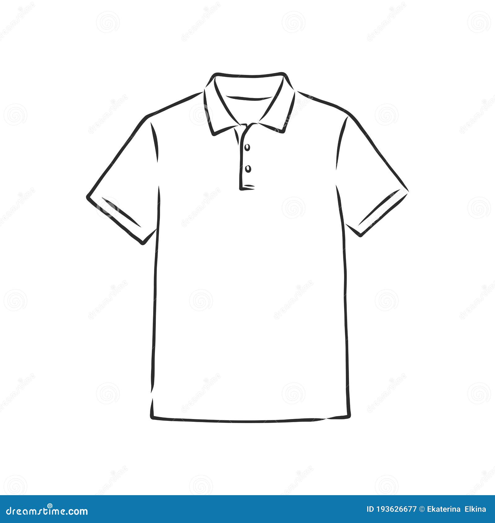 Polo T Shirt Flat Sketch Vector Illustration Template Stock Vector -  Illustration of outerwear, textile: 227874434