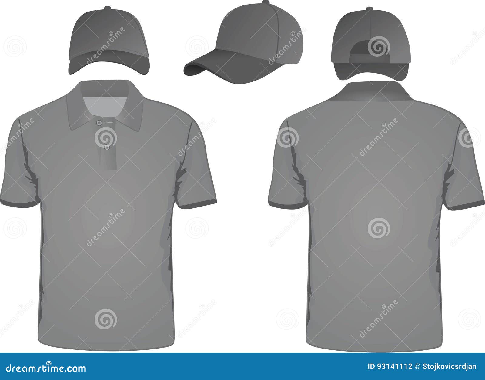 Polo Tshirt and Baseball Cap Stock Vector Illustration of cotton