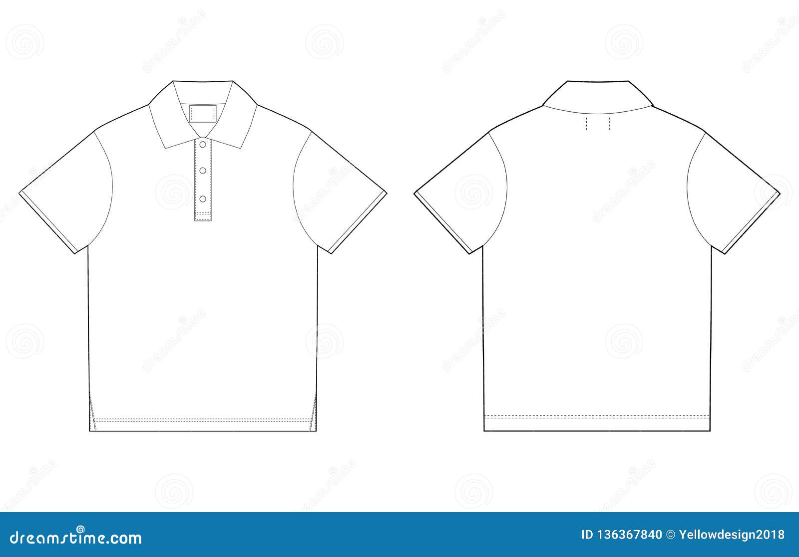 Polo T-shirt Design Template. Front and Back Stock Illustration ...
