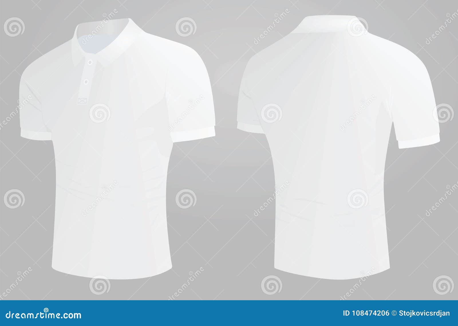 Polo t shirt. side view stock vector 
