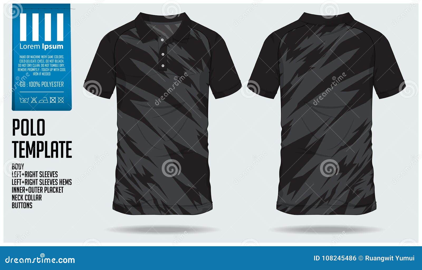 polo t shirt sport  template for soccer jersey, football kit or sport club. sport uniform in front view and back view.