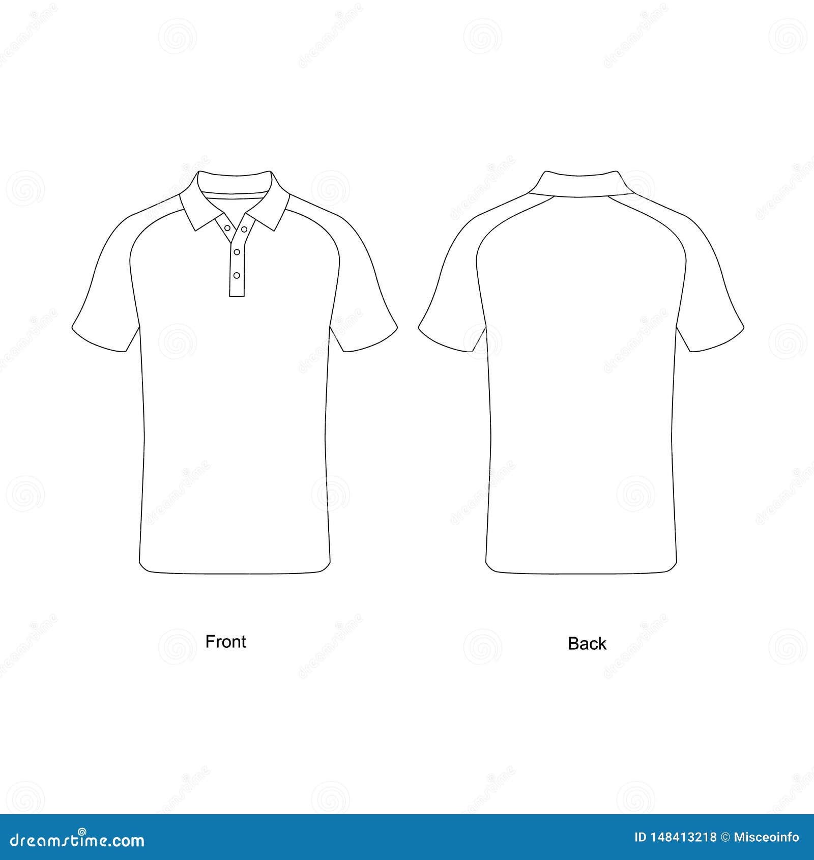 Polo T Shirt Technical Drawing Stock Illustration - Illustration of ...