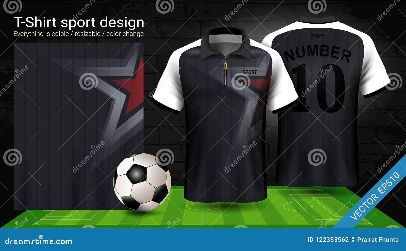 Green Black Tshirt Sport Design Template For Soccer Jersey