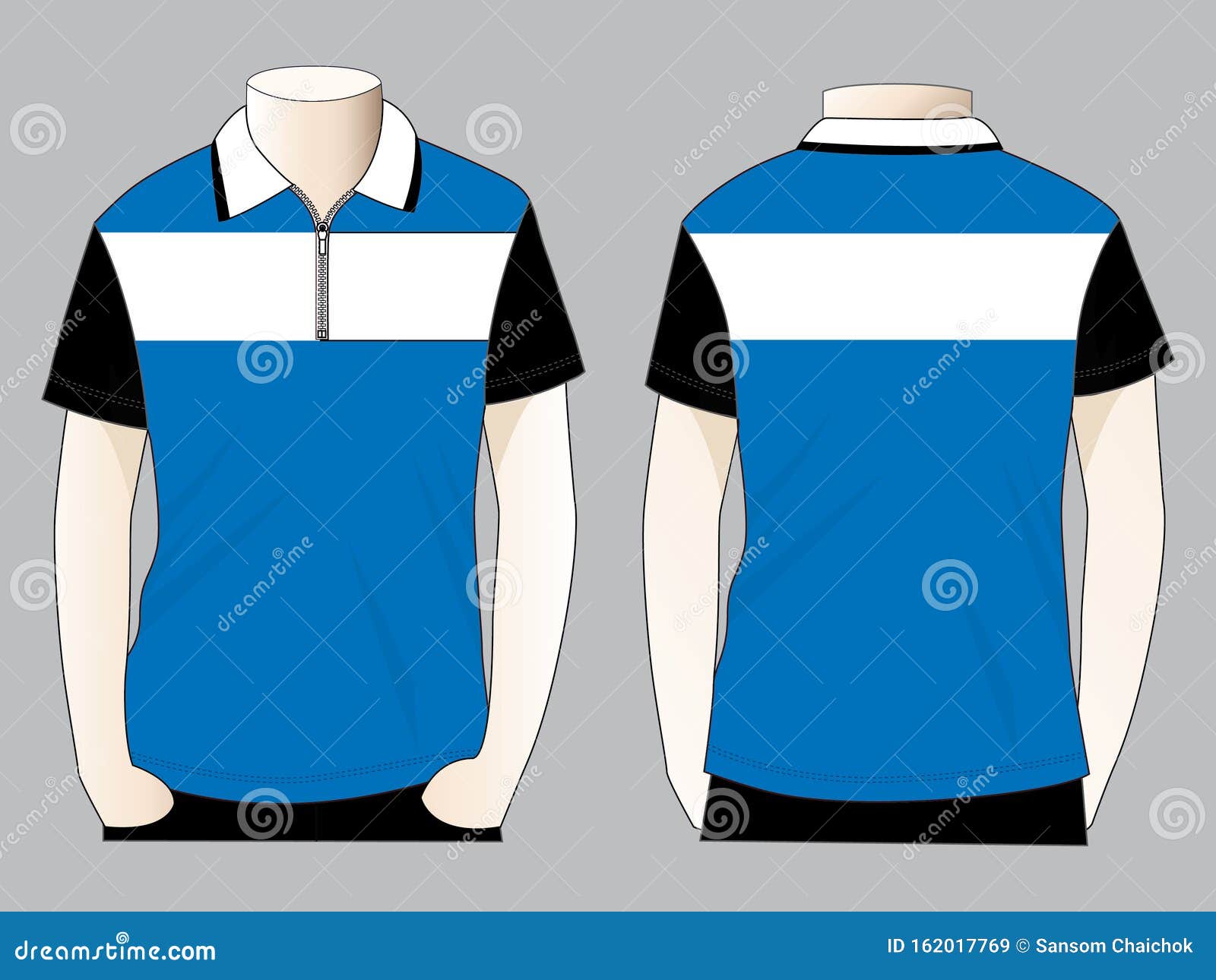 Polo Shirt Design Whith Zip-Placket Vector Stock Illustration ...
