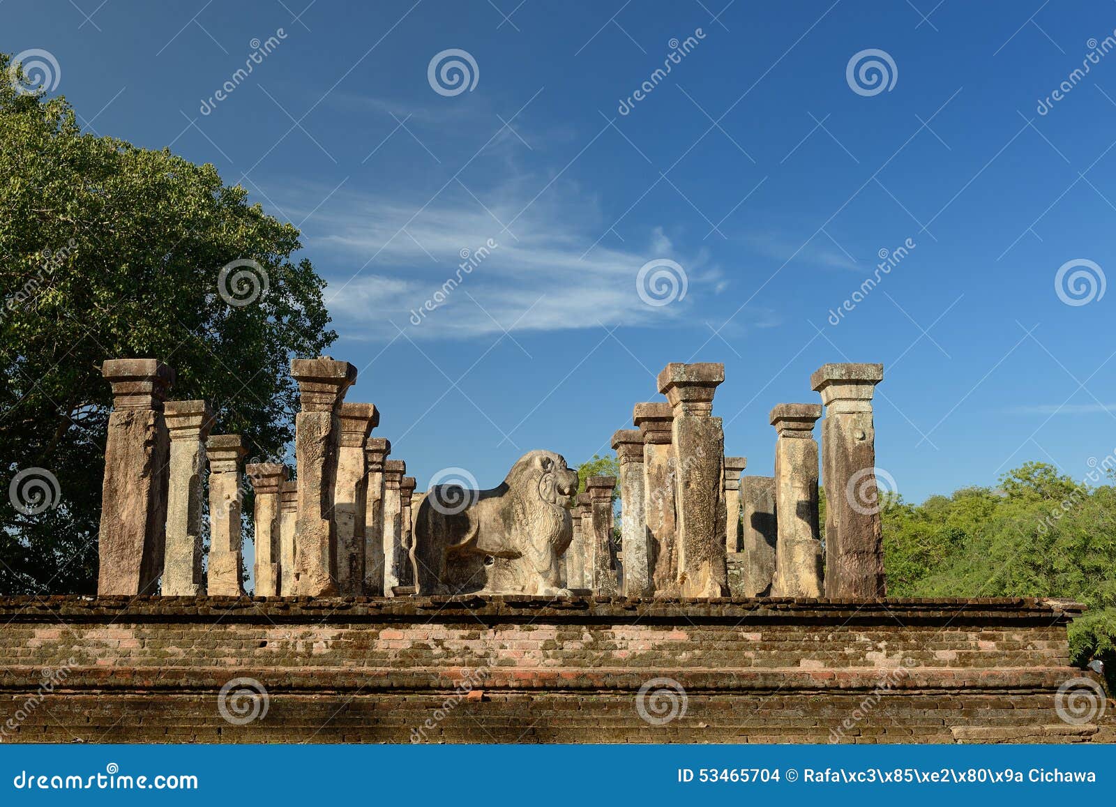 Polonnaruwa Ruin, Nissanka Mallas Palace, Sri Lanka Stock 