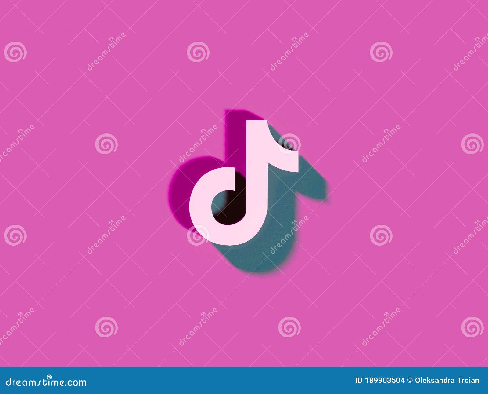 Poltava, Ukraine - July 2020 3d Render . Tiktok Logo on Pink ...