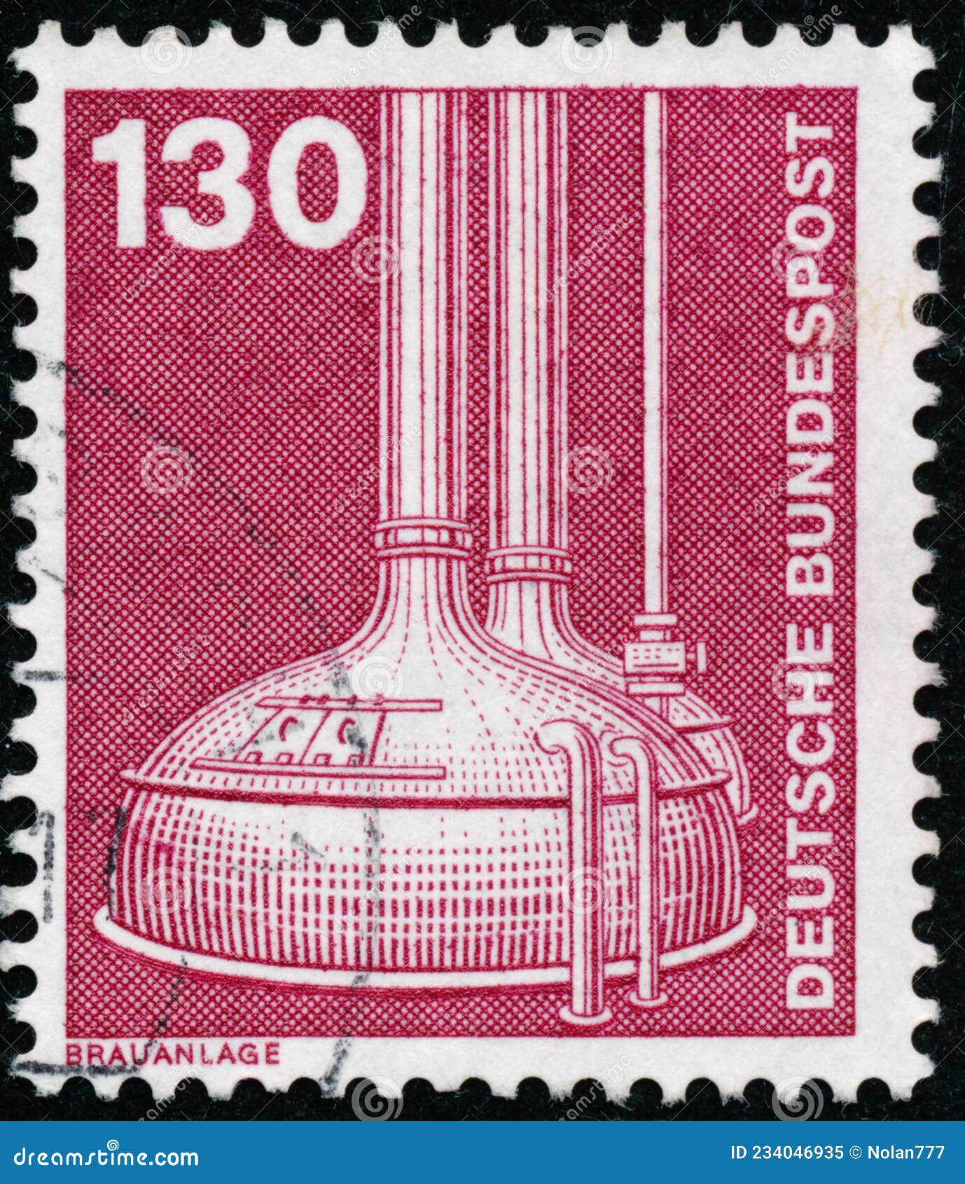 Vintage Stamp Printed in Germany, Circa 1982 Shows Industry and Technic ...