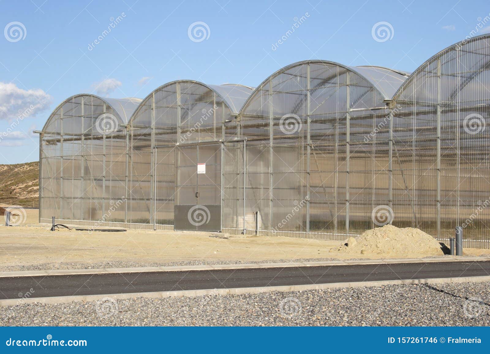 poly-carbonate multi tunnel type greenhouses in spain