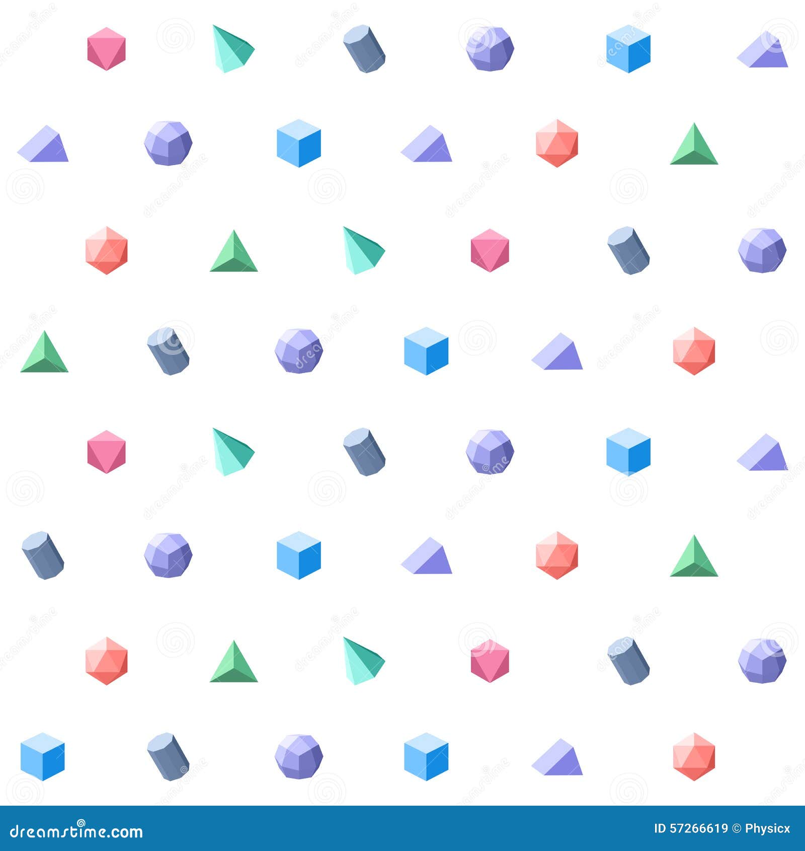 Polygon 3d Objects Seamless Geometric Pattern Stock Vector Illustration Of Group Diamond