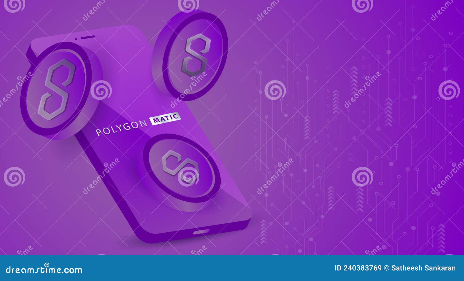 Polygon MATIC Crypto Currency Coins with Smartphone Vector Illustration  Background Editorial Stock Image - Illustration of crypto, device: 240383769