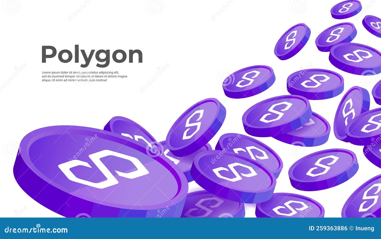 Polygon MATIC Cryptocurrency Concept Banner Background Editorial Photo -  Illustration of card, block: 259363886