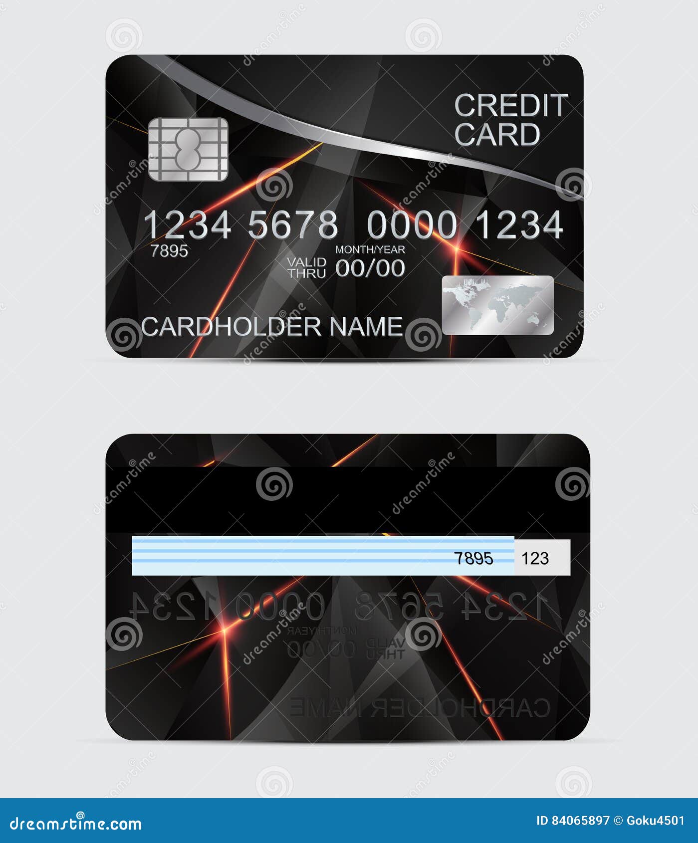 Polygon Texture Realistic Credit Cards Templates Stock Illustration ...