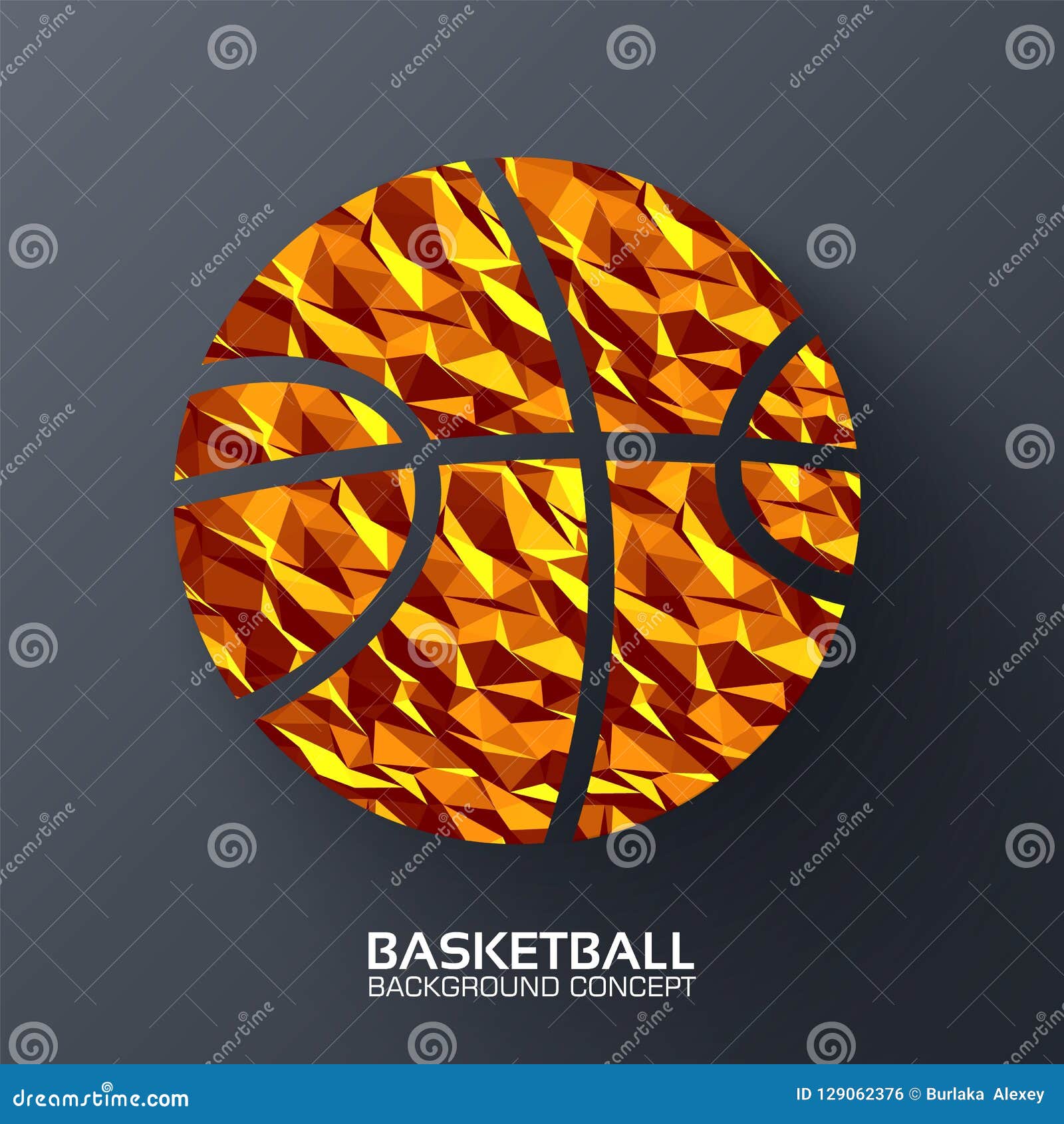 Polygonal Basketball Player Dunking Ball, Abstract Geometric Vector