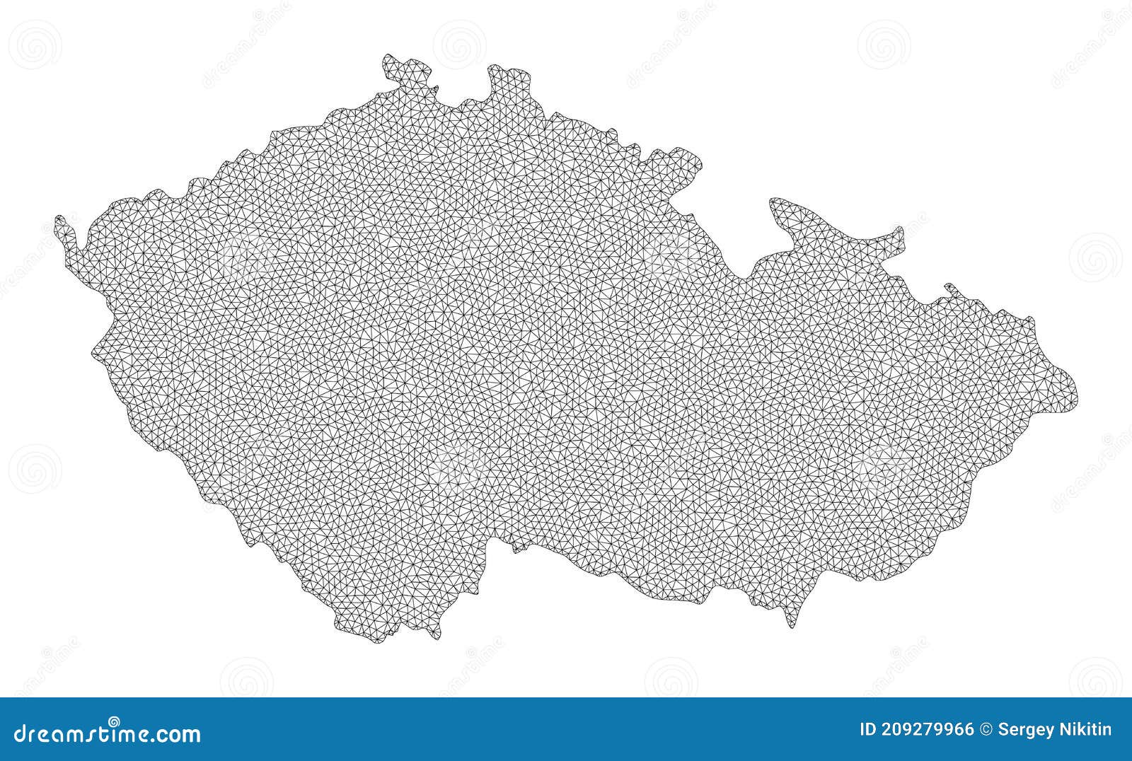 polygonal carcass mesh high detail raster map of czech republic abstractions