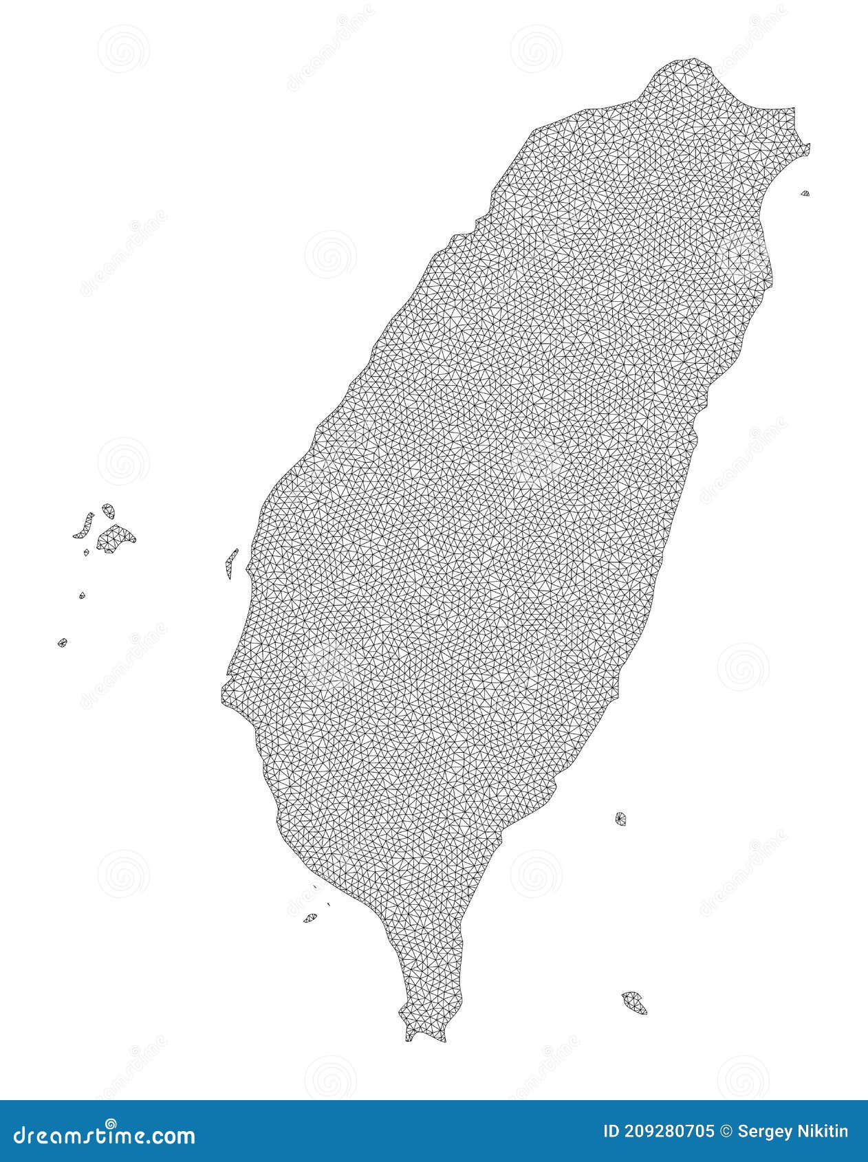 polygonal carcass mesh high detail raster map of taiwan abstractions