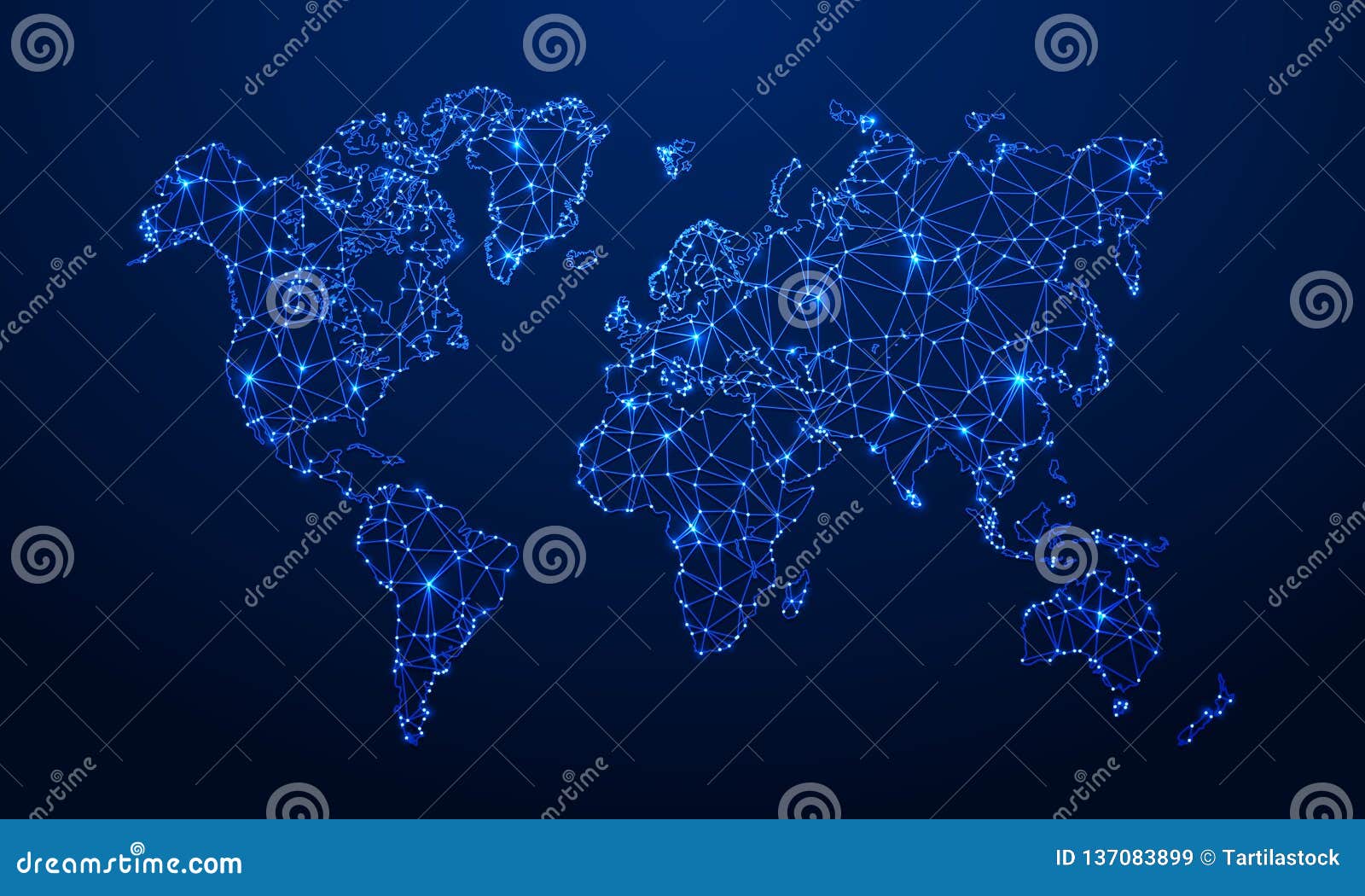 polygonal map. digital globe map, blue polygons earth maps and world internet connection 3d grid  concept