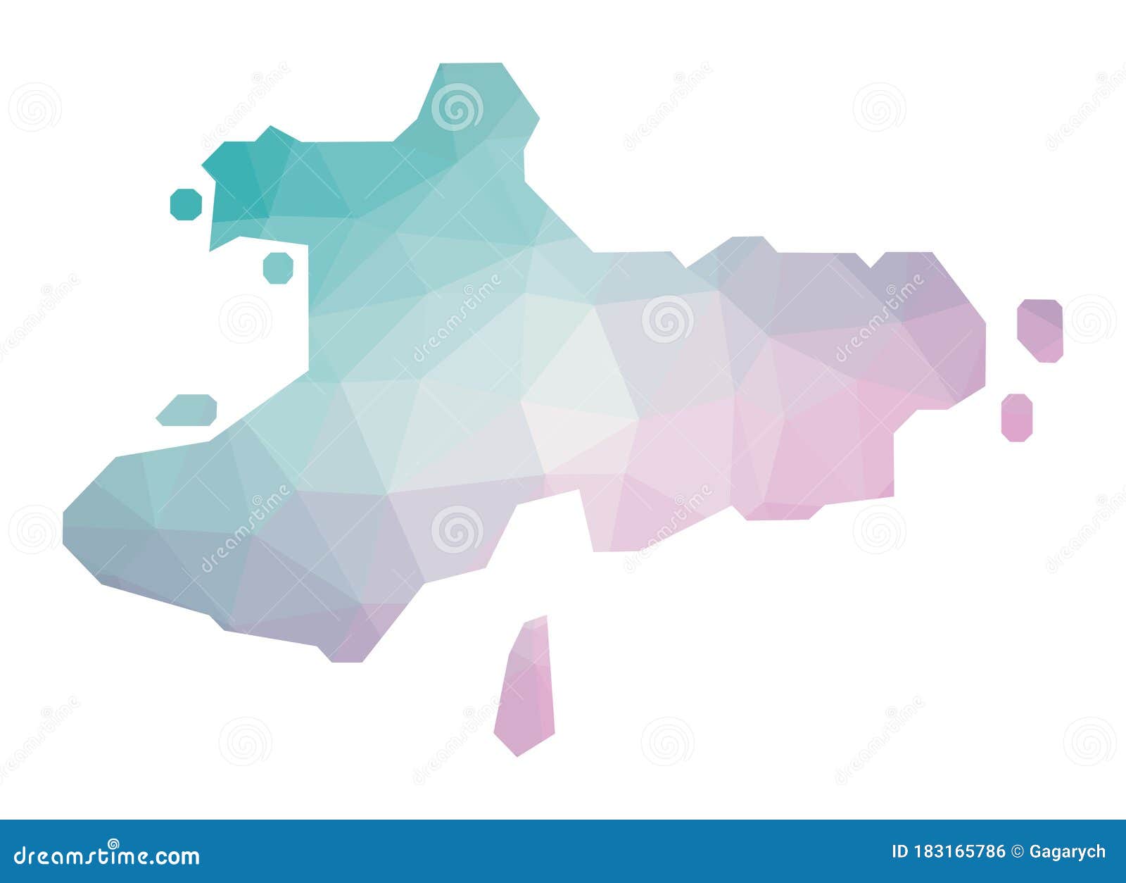 Polygonal Map of Union Island. Stock Vector - Illustration of kingstown
