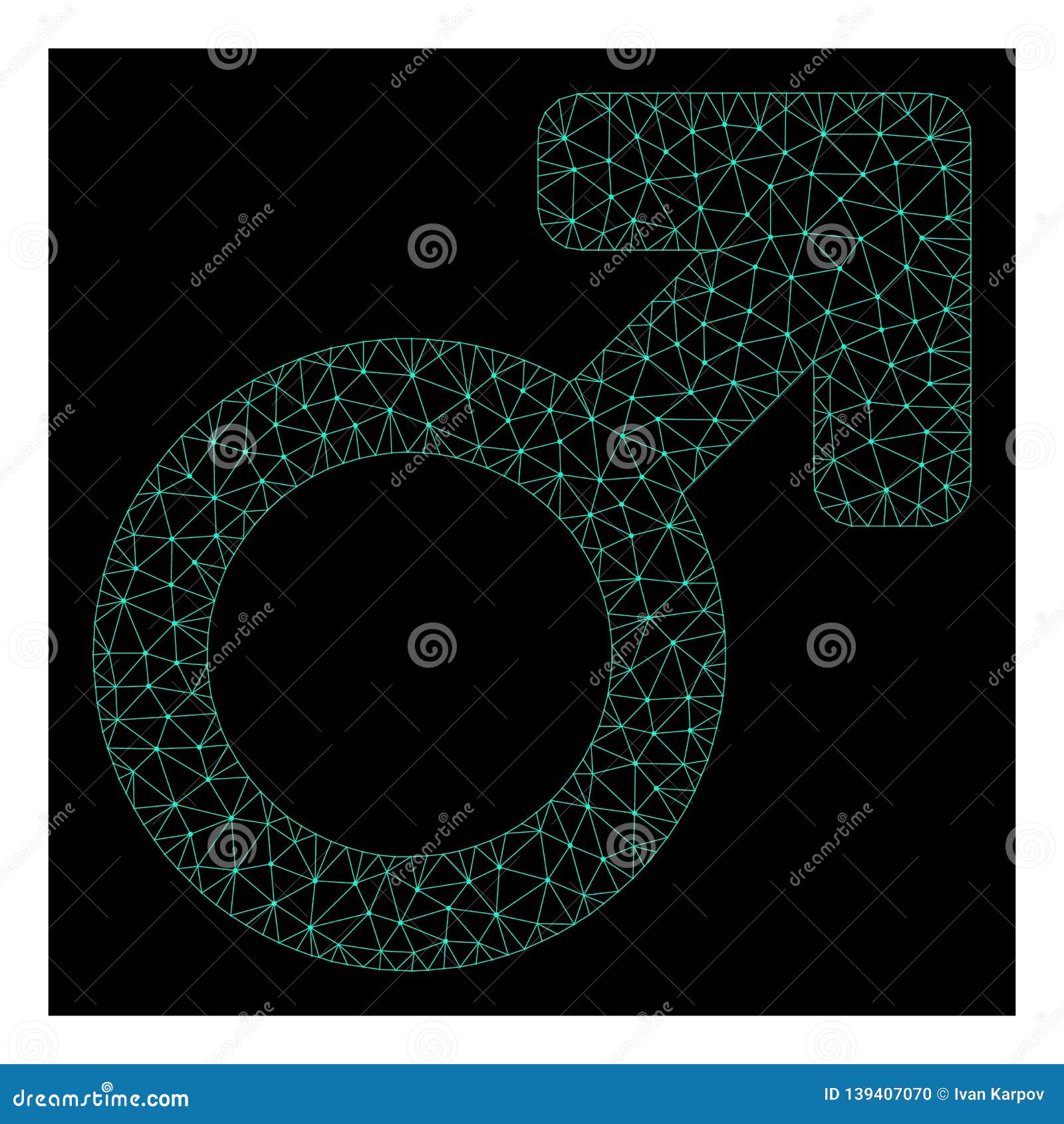 Download Mesh Male Symbol In Polygonal Network Vector Style Stock ...