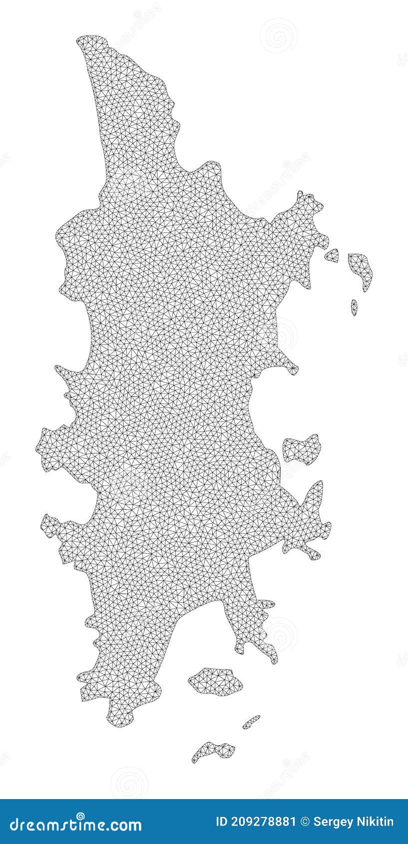 Polygonal 2D Mesh High Resolution Raster Map of Phuket Abstractions