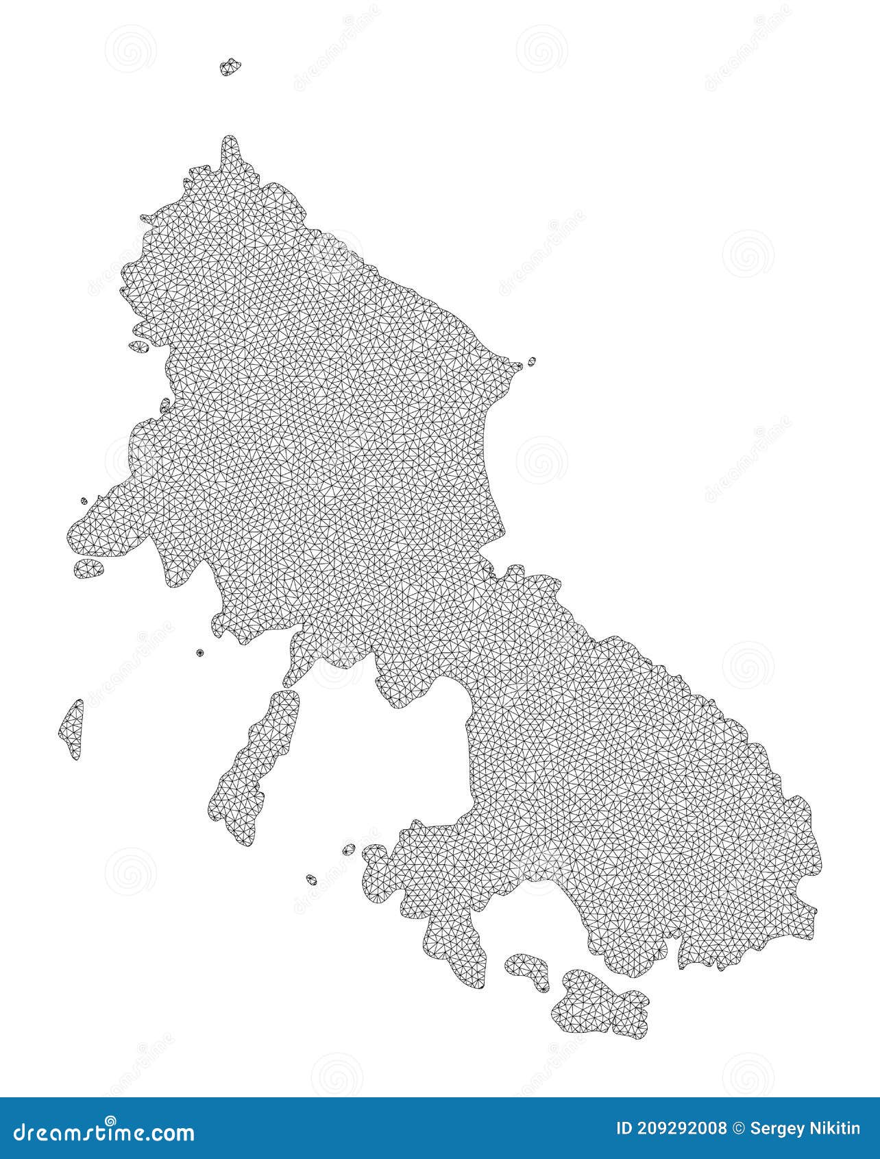 polygonal network mesh high resolution raster map of skyros island abstractions