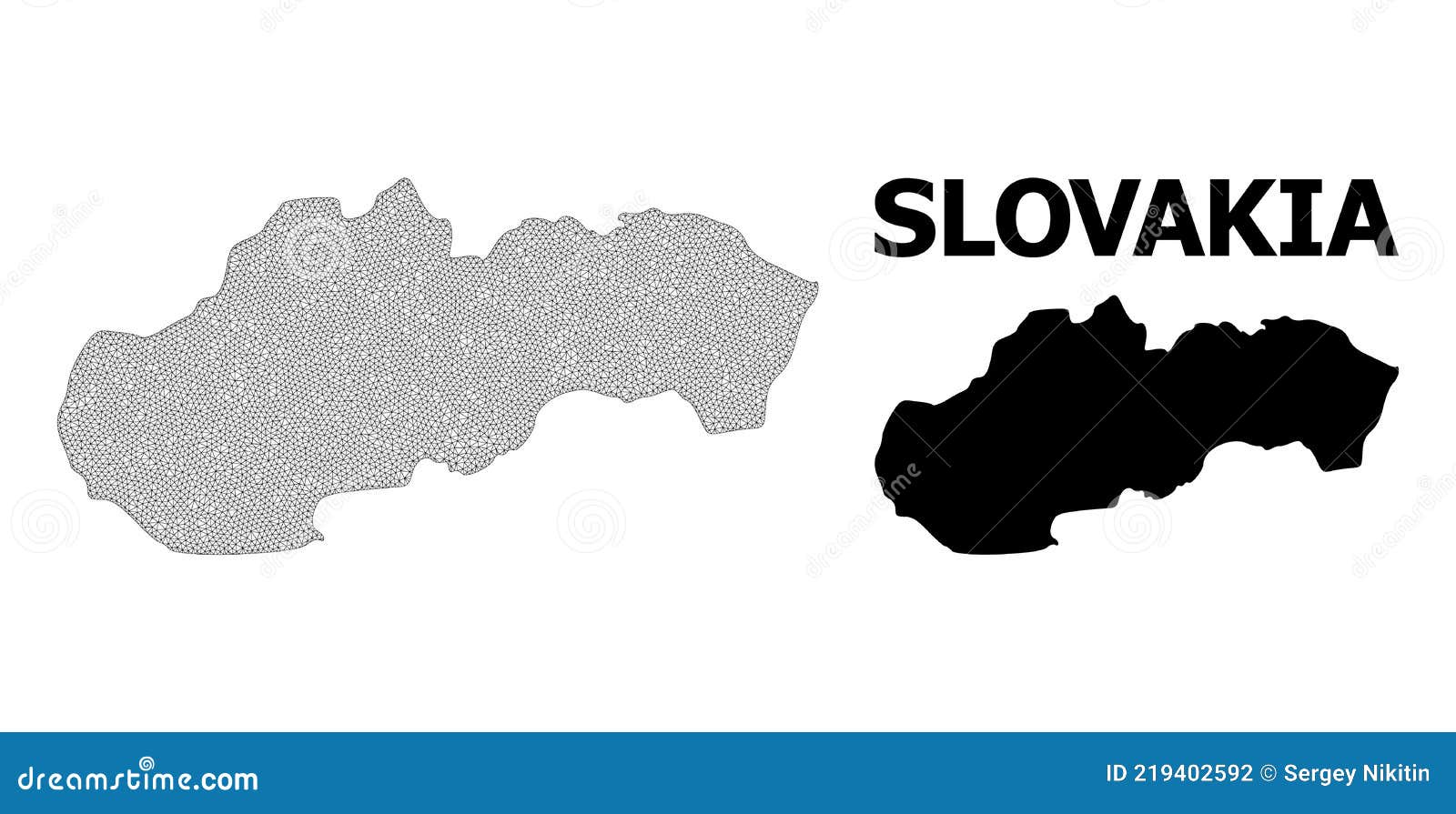 polygonal network mesh high resolution  map of slovakia abstractions