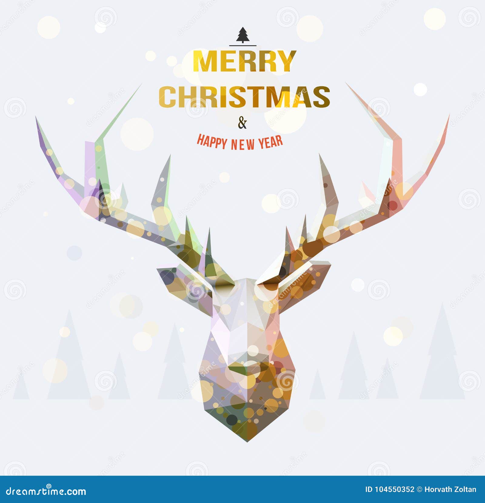 Download Polygonal Reindeer Christmas Card Design Stock Vector Illustration Of Deer Card 104550352