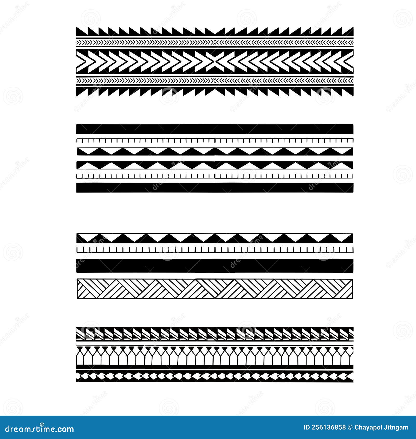 Polynesian Border Tattoo Design. Pattern Aboriginal Samoan