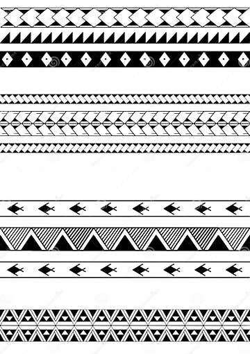 Polynesian Armband Tattoo Stencil. Pattern Samoan. Black and White ...
