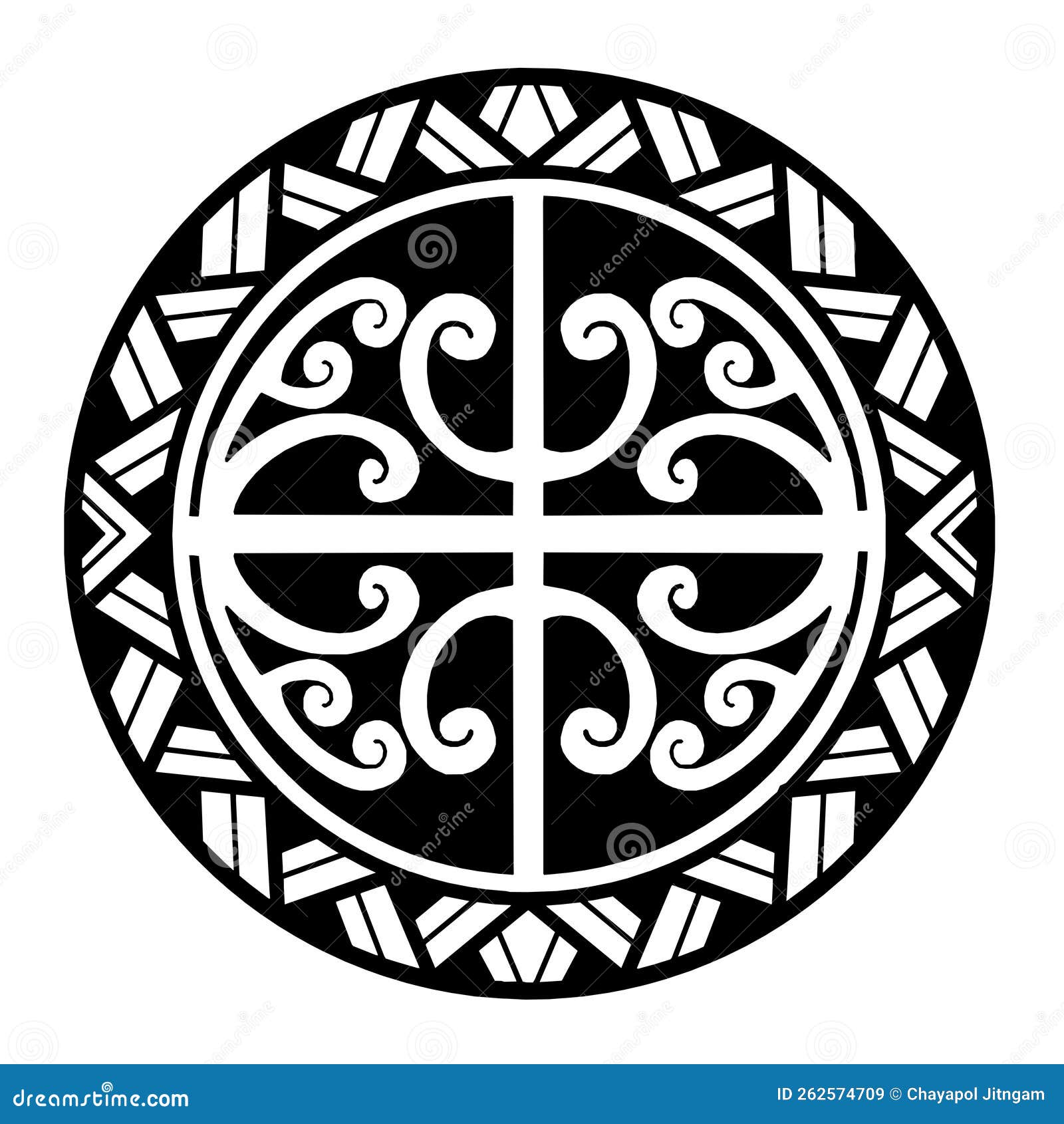 Polynesian Circle Tattoo Design. Aboriginal Samoan Stock Vector ...