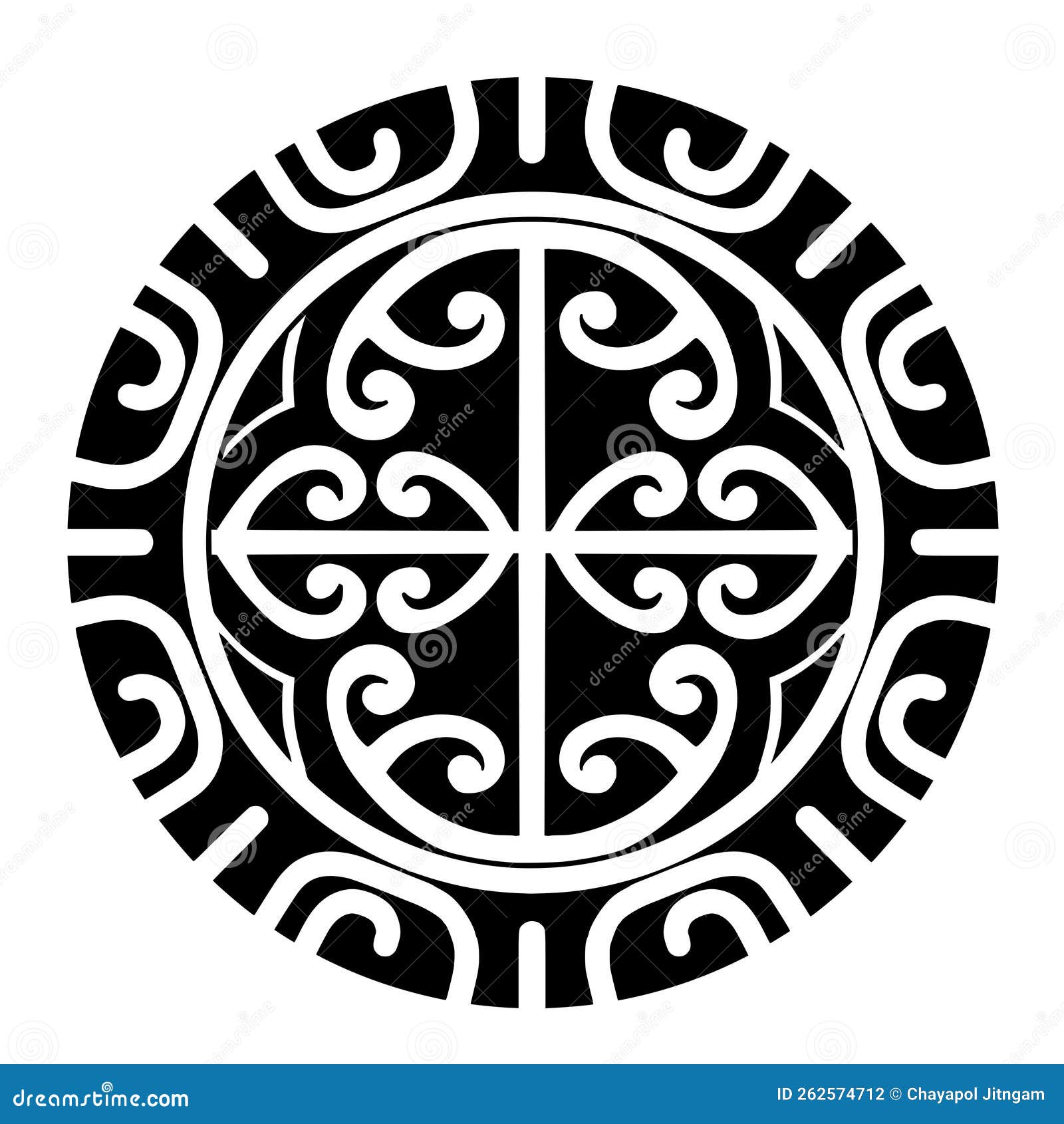 Polynesian Circle Tattoo Design. Aboriginal Samoan Stock Vector