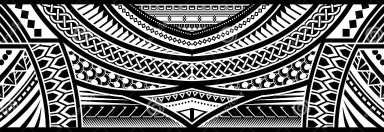 Art Tattoo Sleeve in Polynesian Border Stock Vector - Illustration of ...