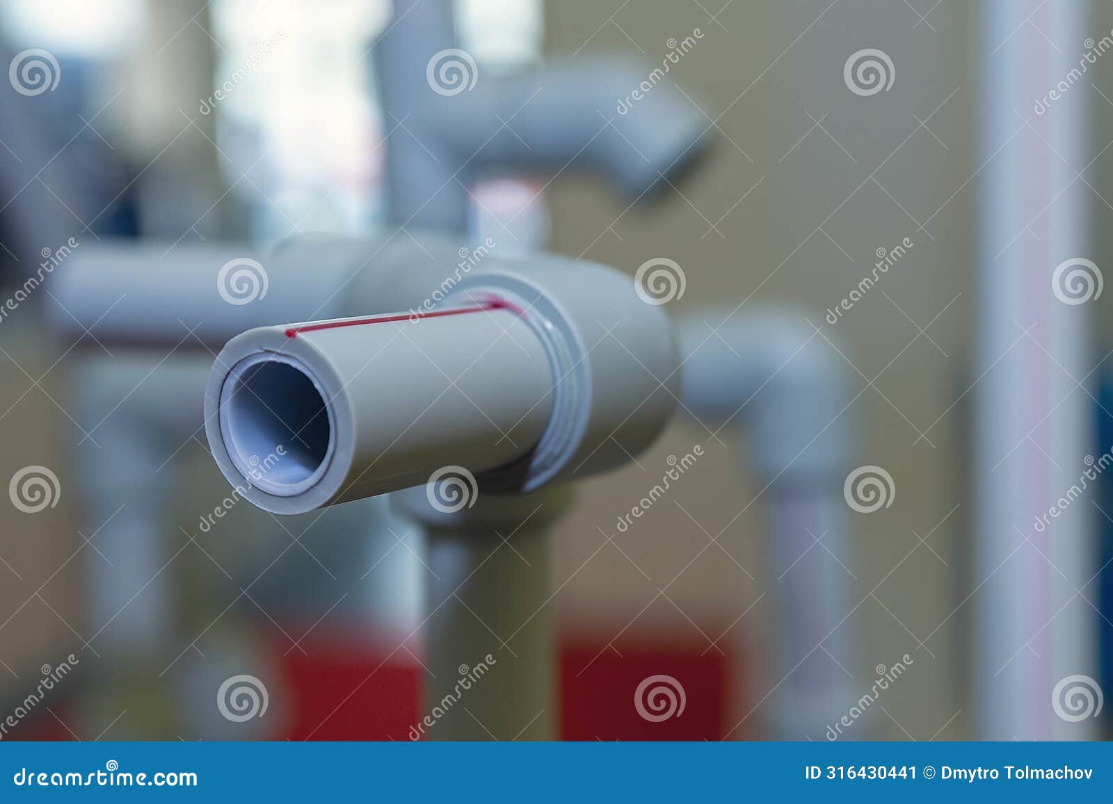 polypropylene conductor pipe in section close-up