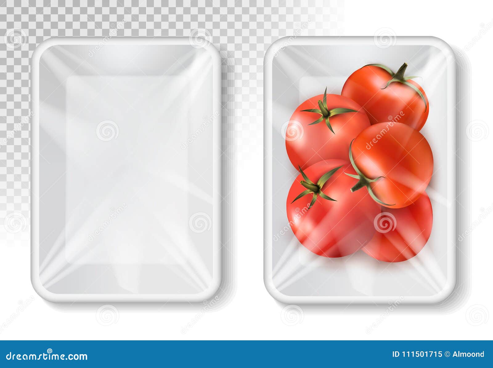 Polypropylene Plastic Packaging for Vegetables Stock Vector