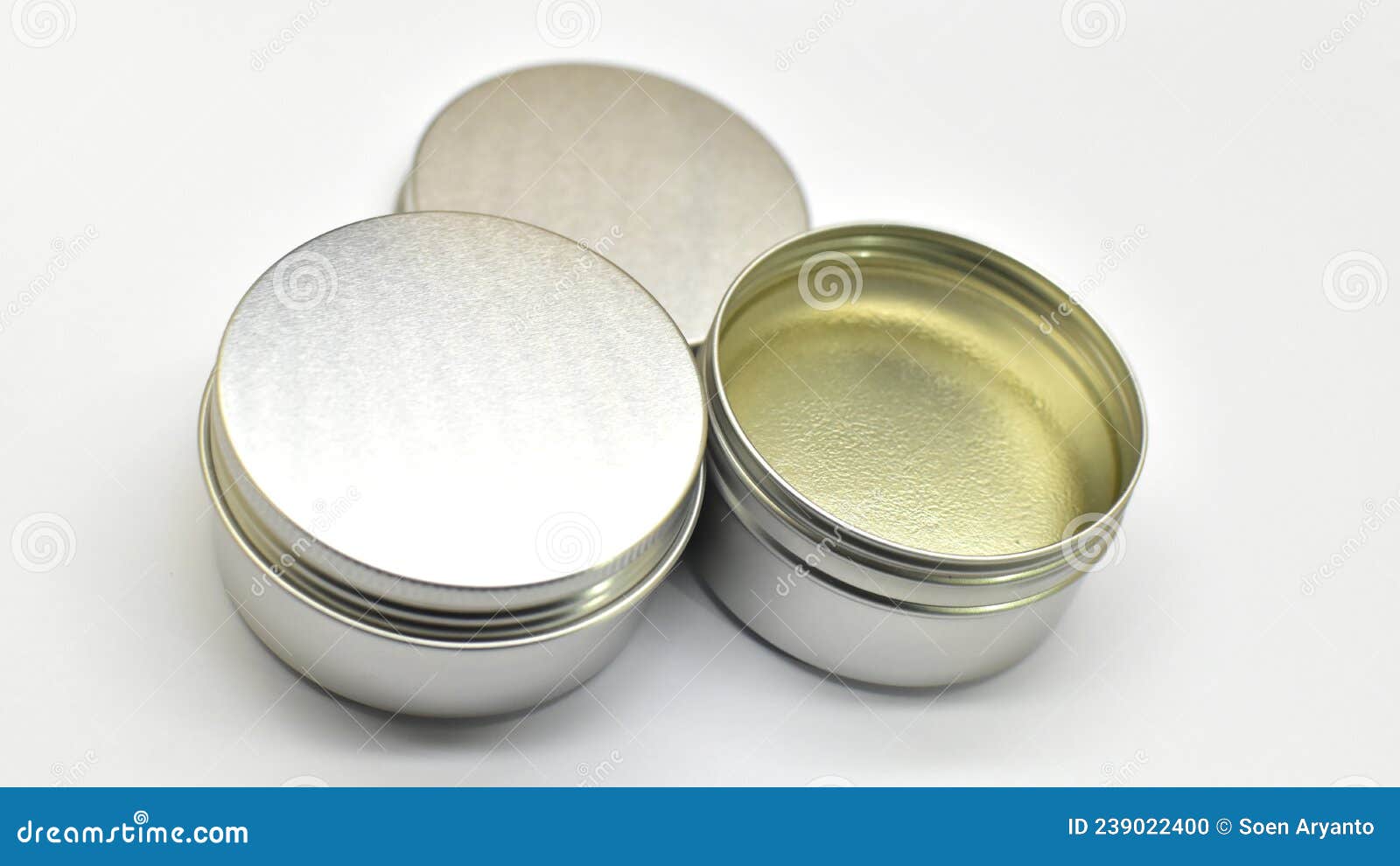 Pomade Double Tin Can SIlver Tin Can Stock Photo Image of barbergoods, 239022400