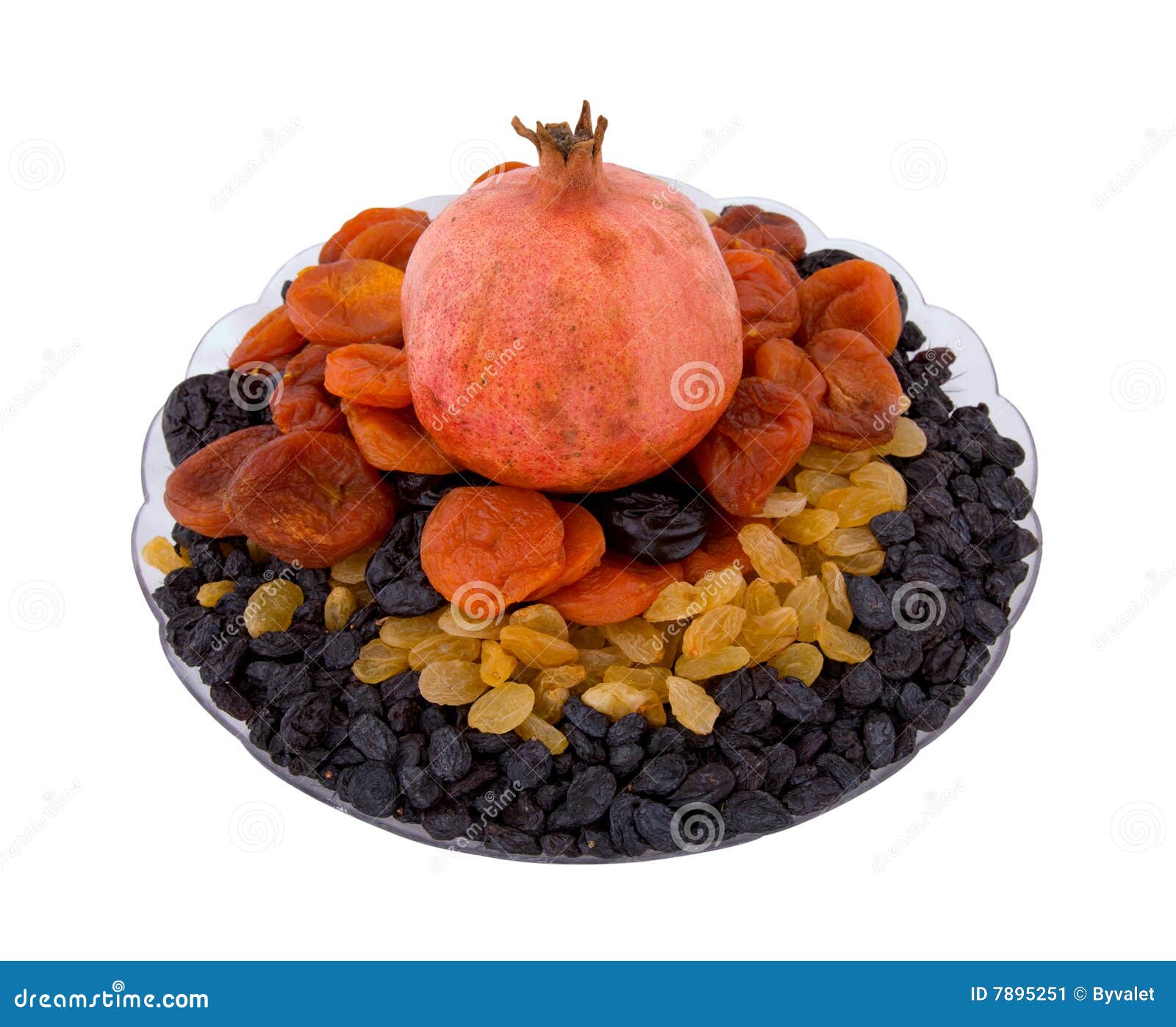 Pomegranate, Dried Apricots, Prunes and Raisin Stock Image Image of