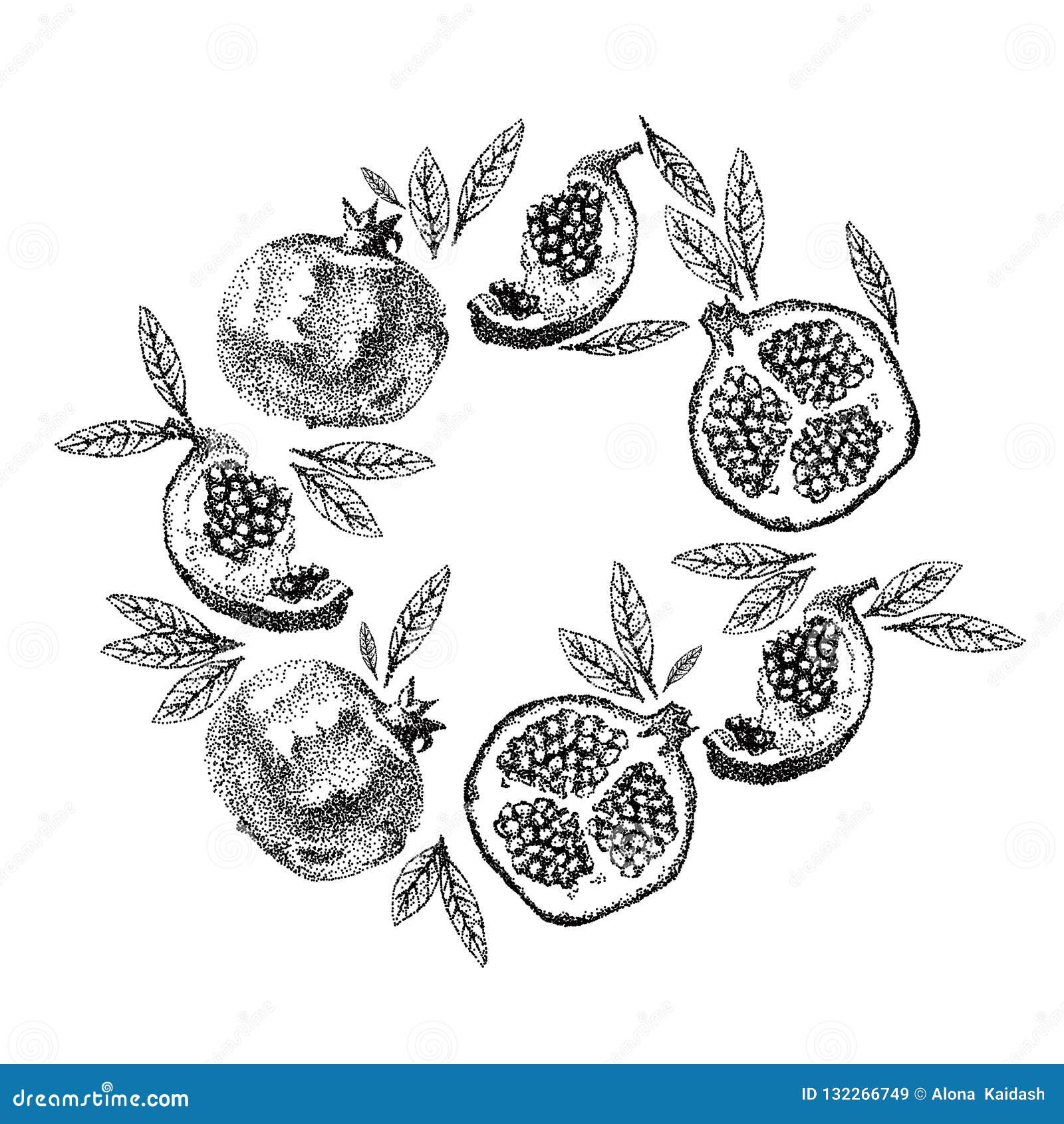 minimalistic food art ink line art black and white digital download botanical print PRINTABLE pomegranate print Illustration