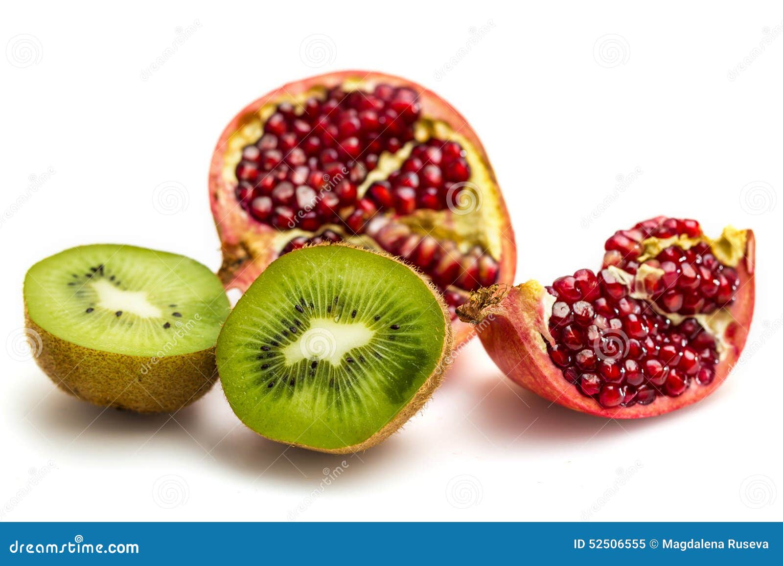 Pomegranate and Kiwi fruit stock image. Image of agriculture 52506555