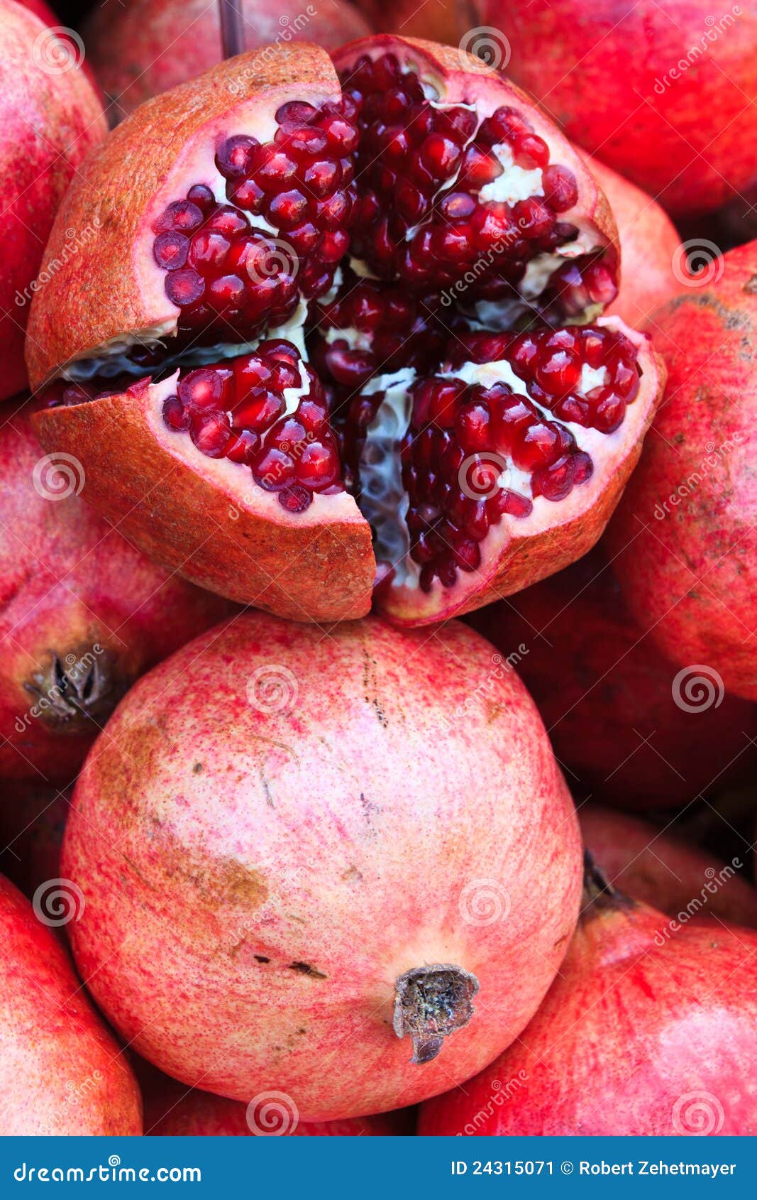 Pomegranate at Local Market Stock Image Image of organic, gourmet