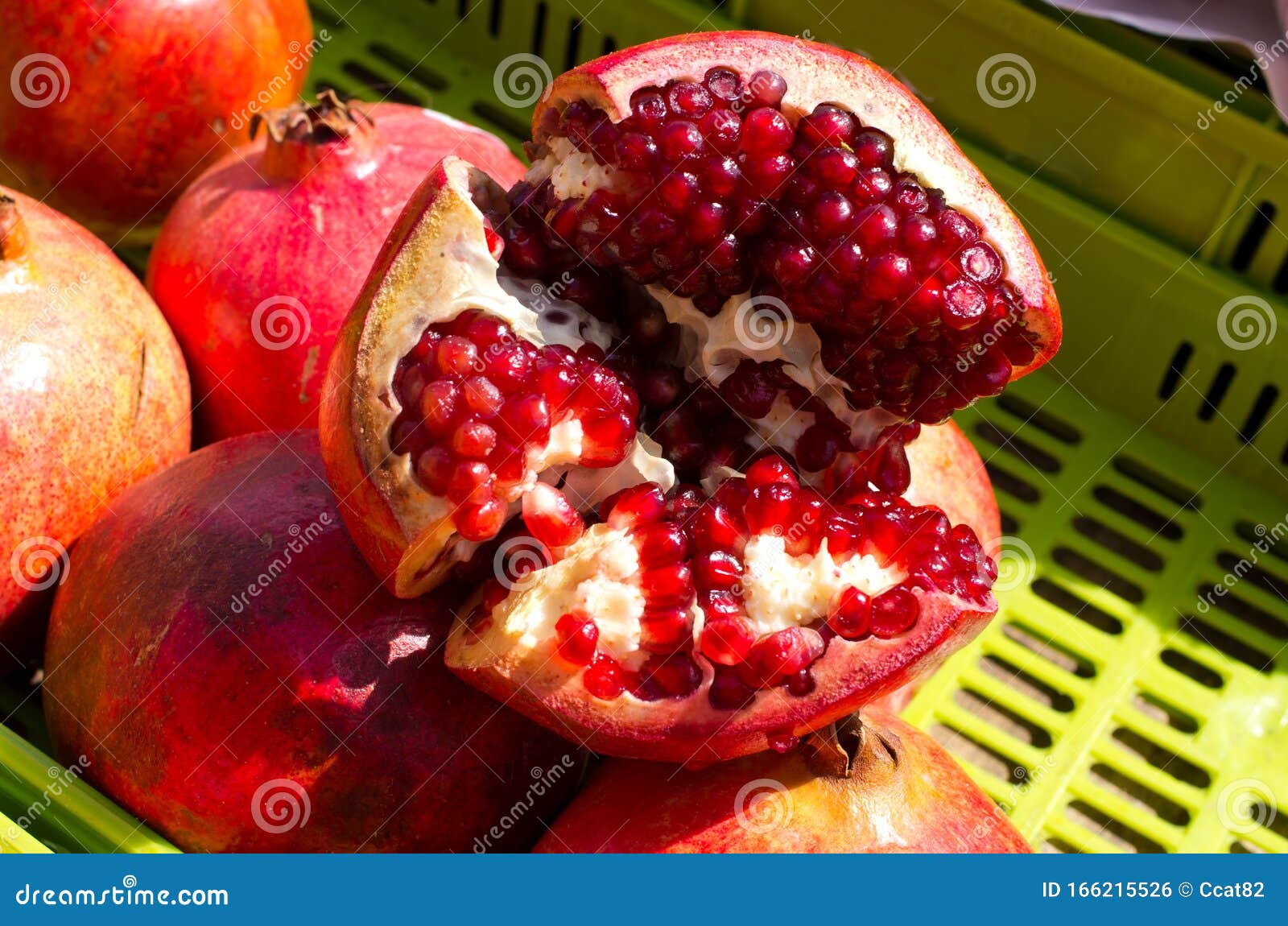 Pomegranate on the market stock photo. Image of nature 166215526