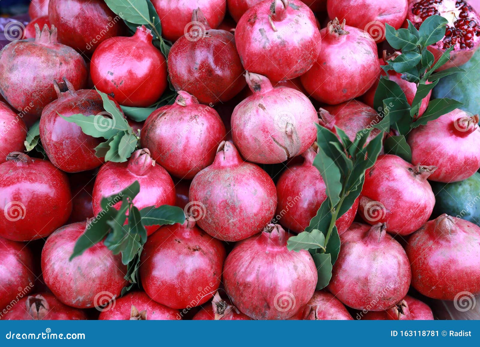 Pomegranate in market stock image. Image of eating, healthy 163118781