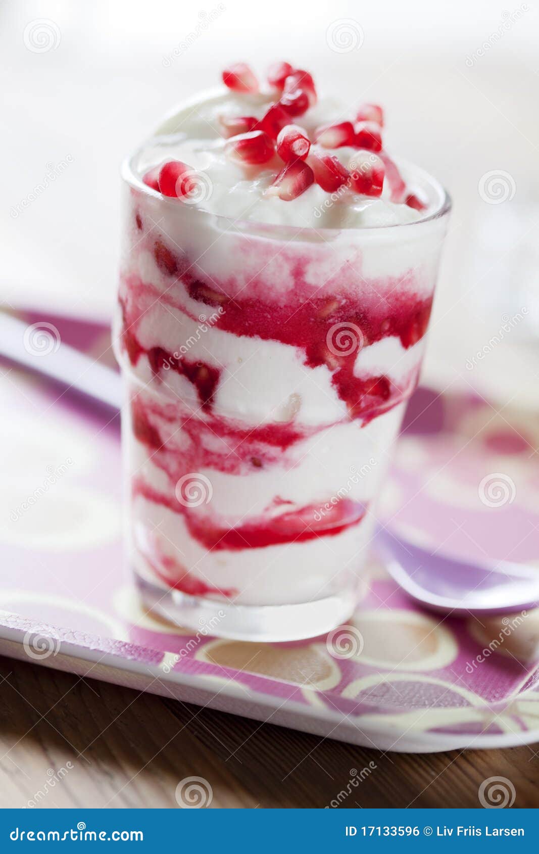 Pomegranate yoghurt stock photo. Image of healthy, shot 17133596