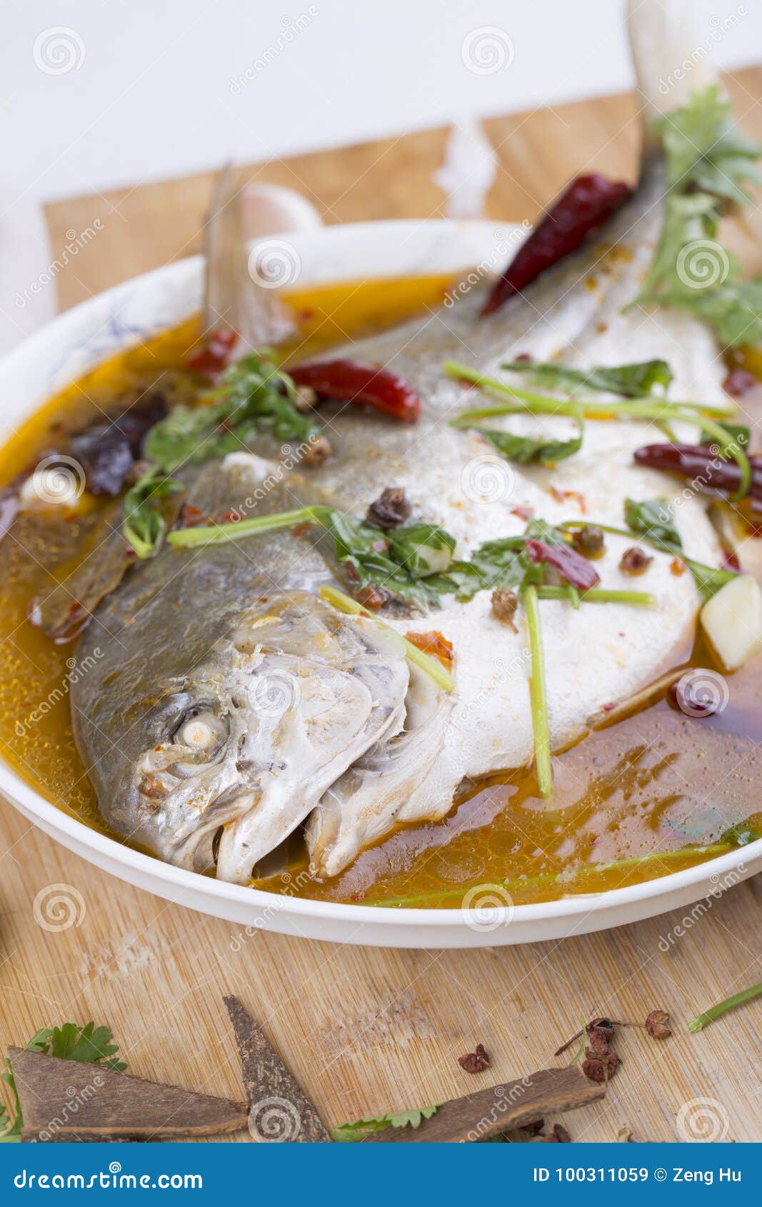 Pomfret Fish, Chinese Food. Stock Image Image of china, asian 100311059