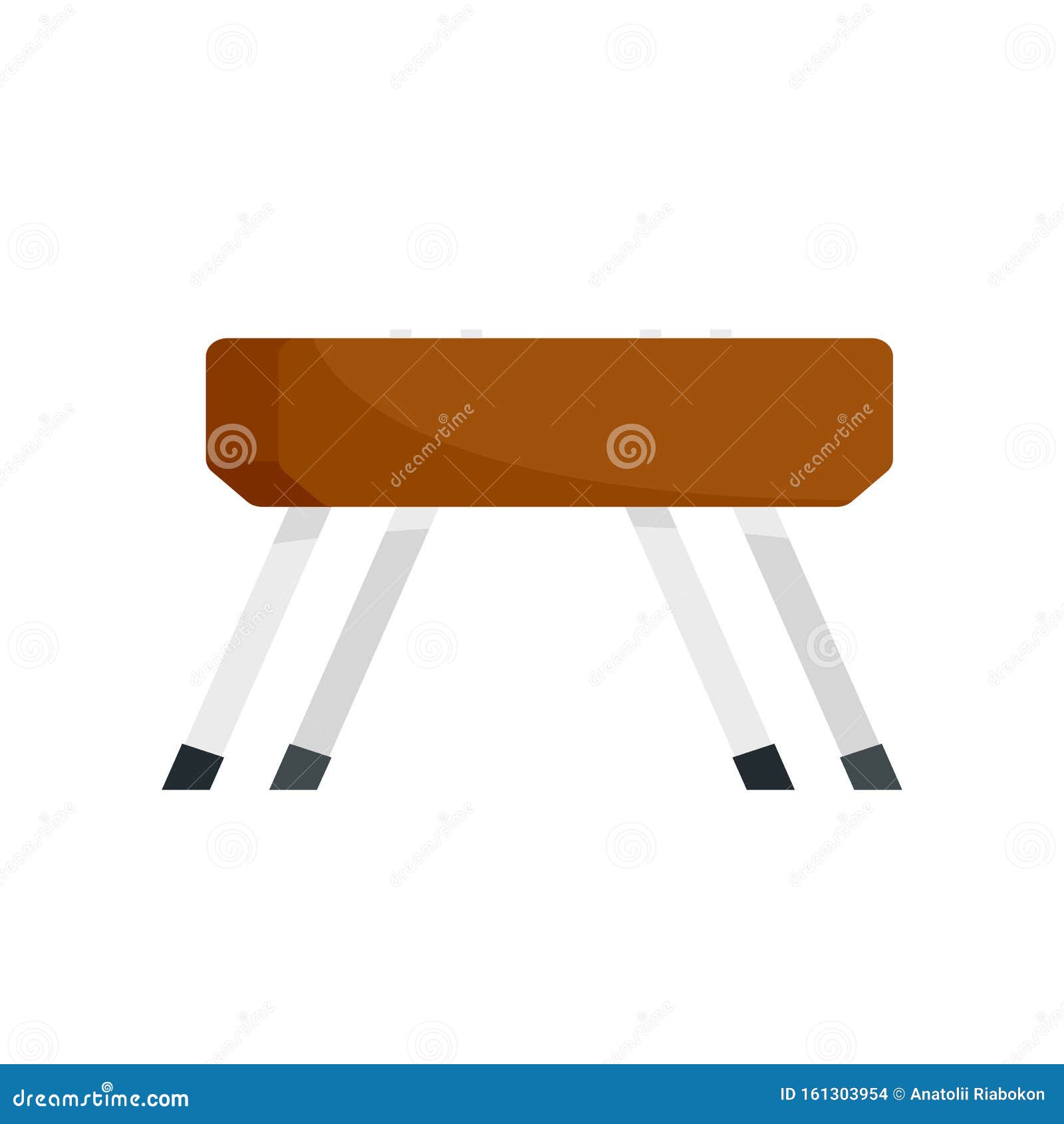 Pommel Horse Icon, Flat Style Stock Vector Illustration of rings